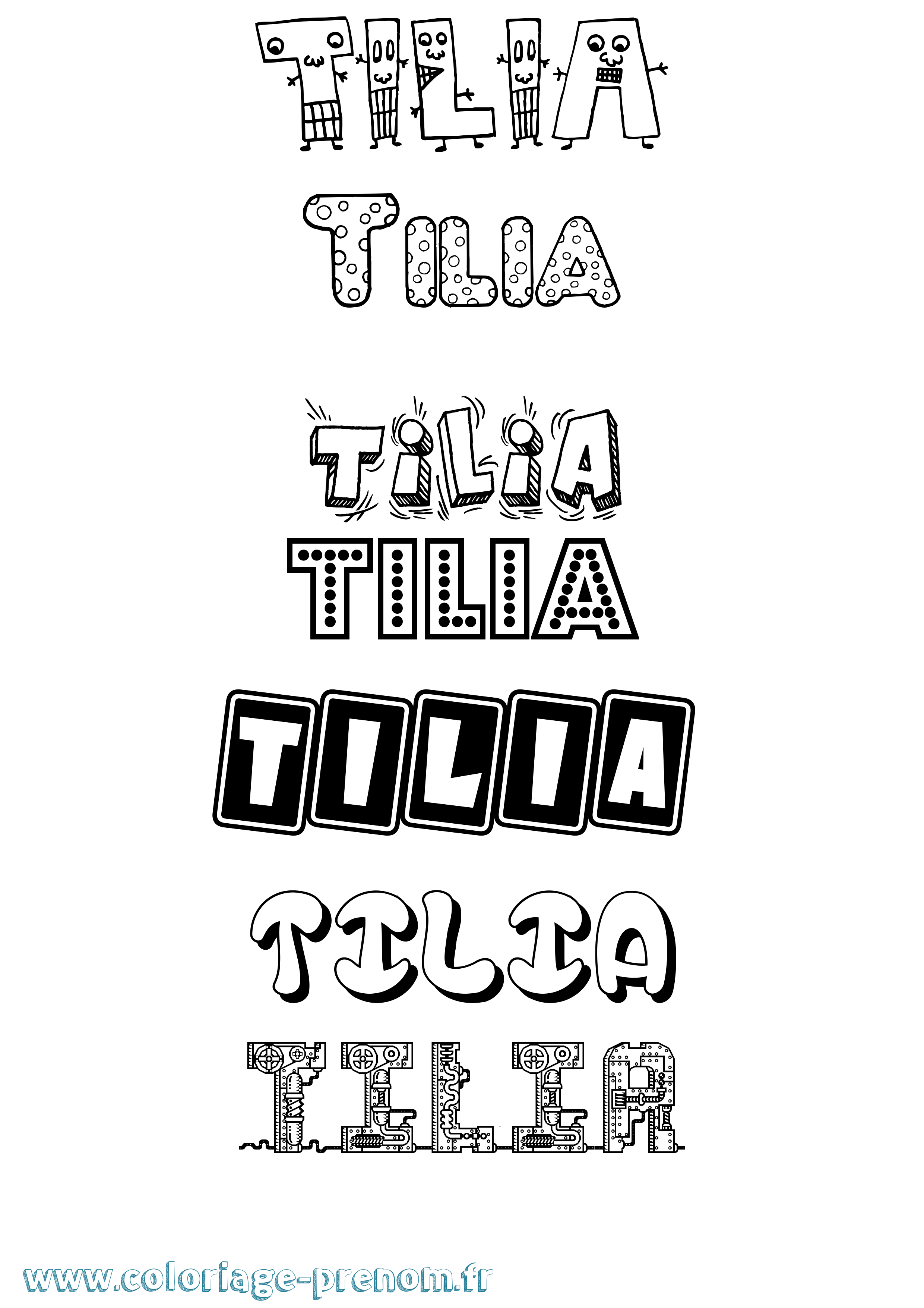 Coloriage Tilia Fun Coloriage prénom Tilia Fun