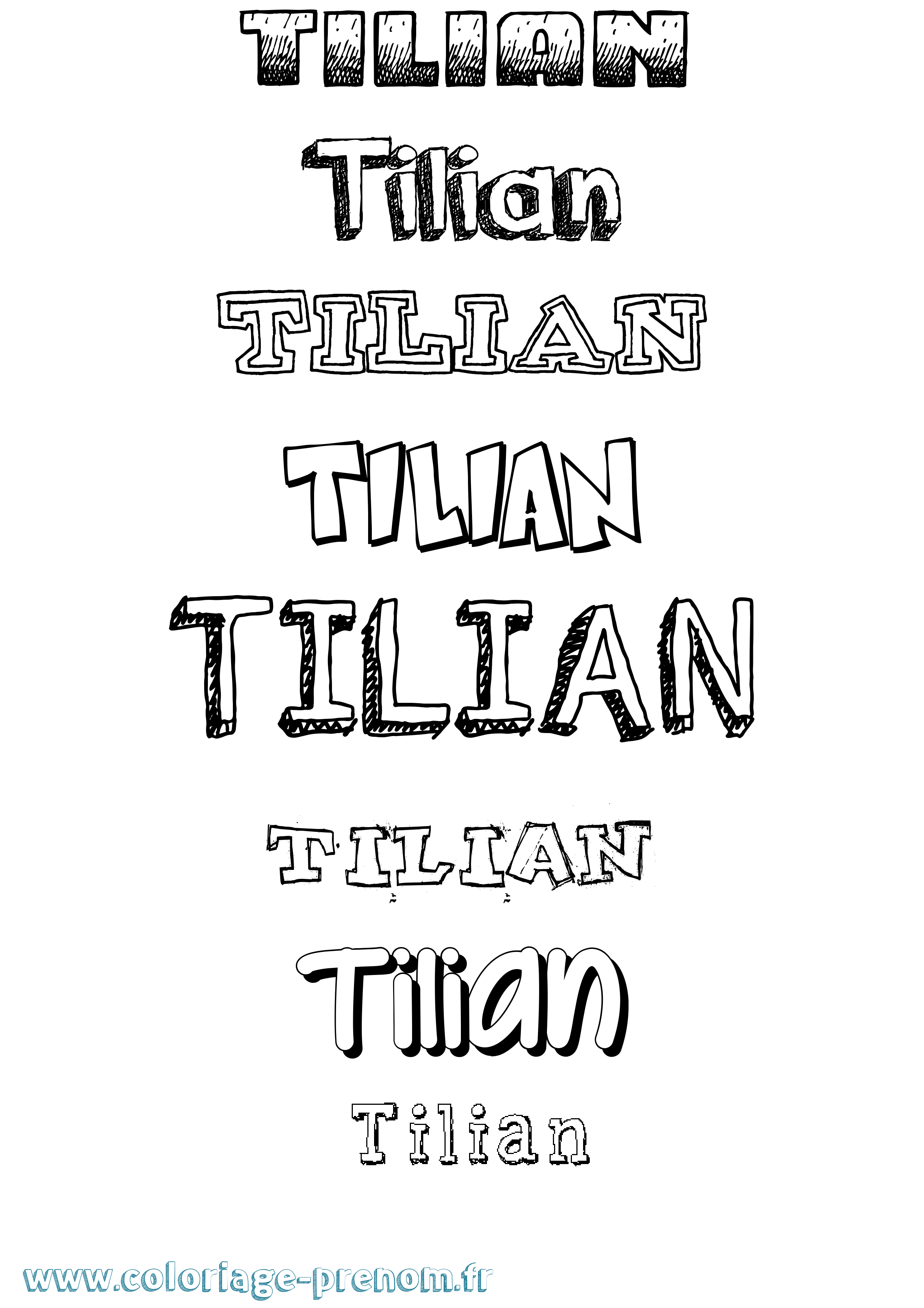 Coloriage Tilian Dessiné Coloriage prénom Tilian Dessiné