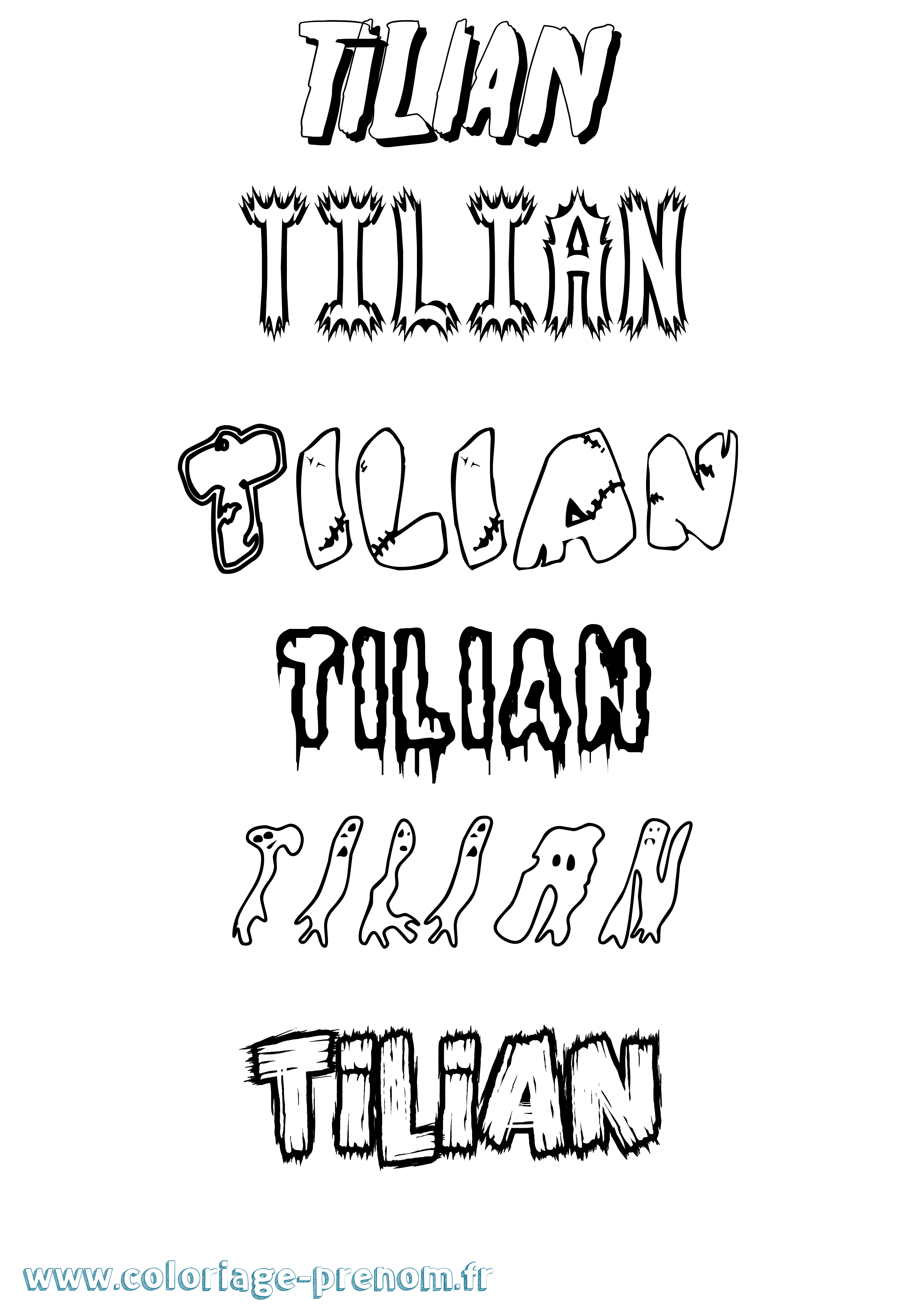 Coloriage Tilian Frisson Coloriage prénom Tilian Frisson