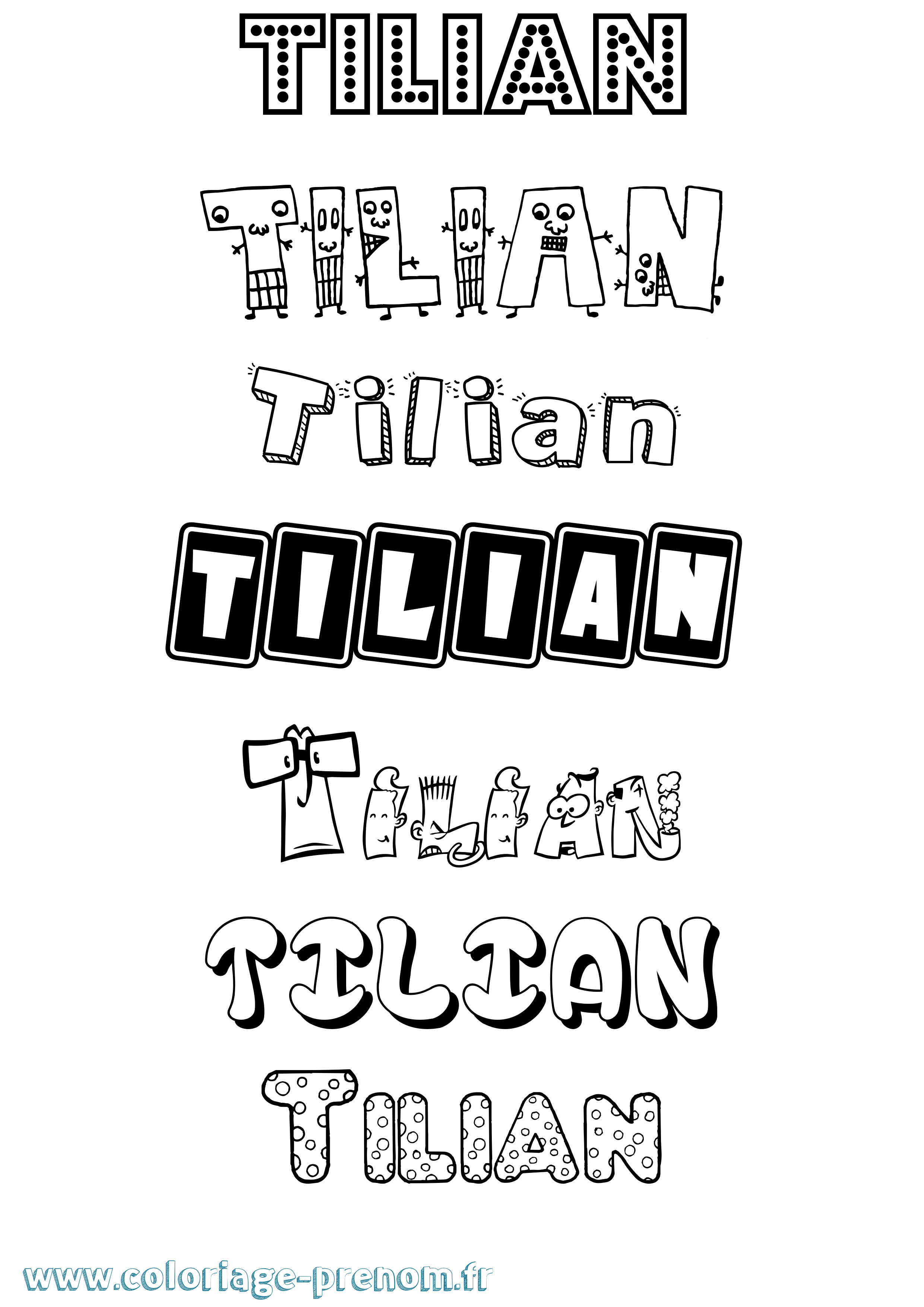 Coloriage Tilian Fun Coloriage prénom Tilian Fun