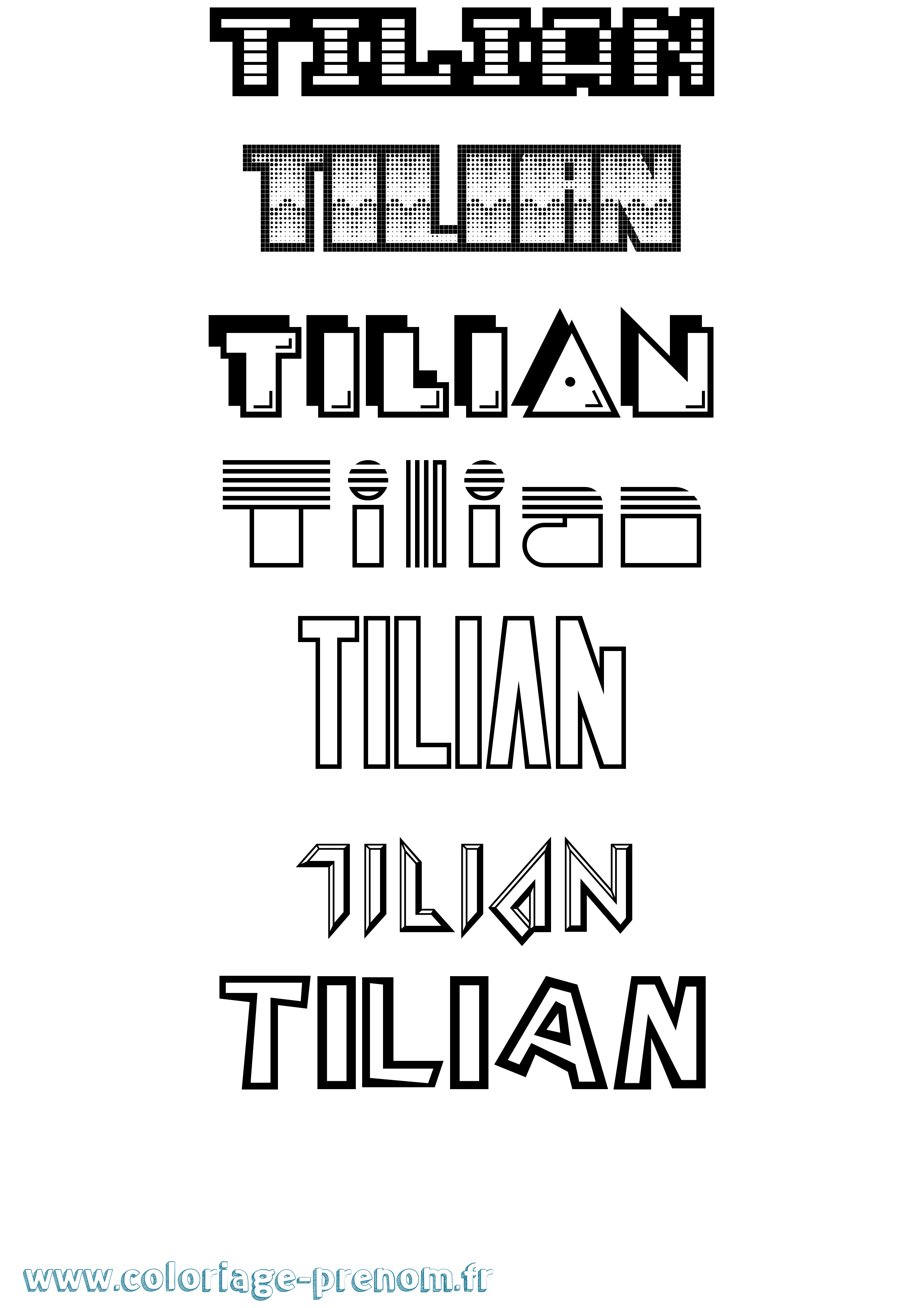 Coloriage Tilian Jeux Vidéos Coloriage prénom Tilian Jeux Vidéos