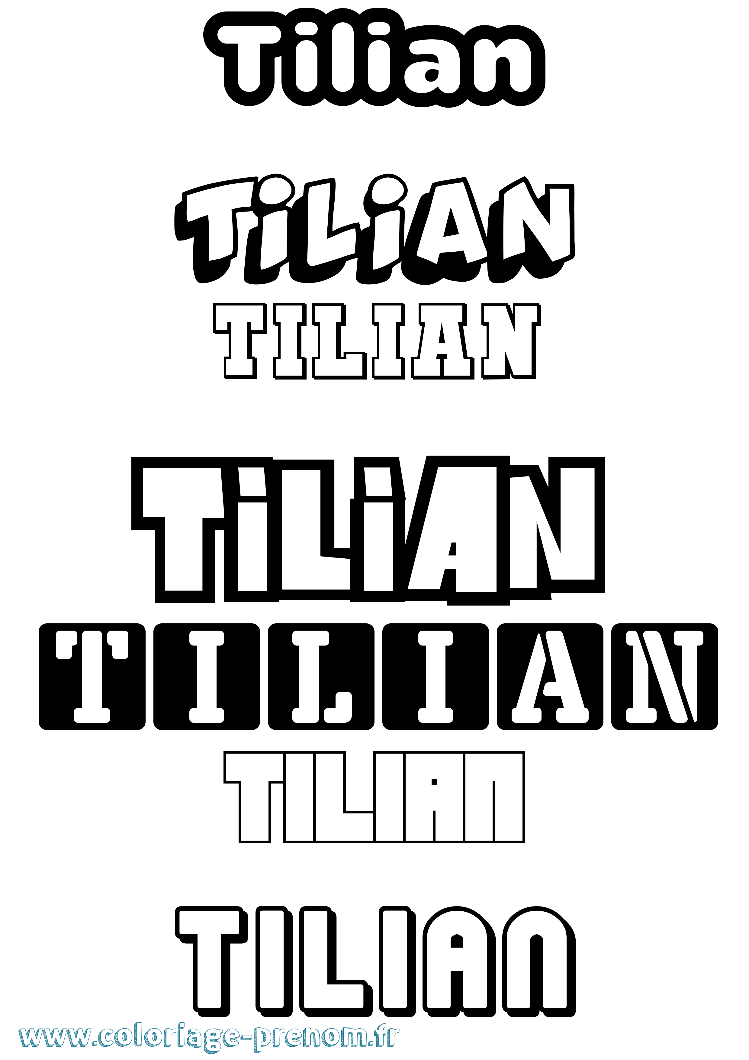 Coloriage Tilian Simple Coloriage prénom Tilian Simple