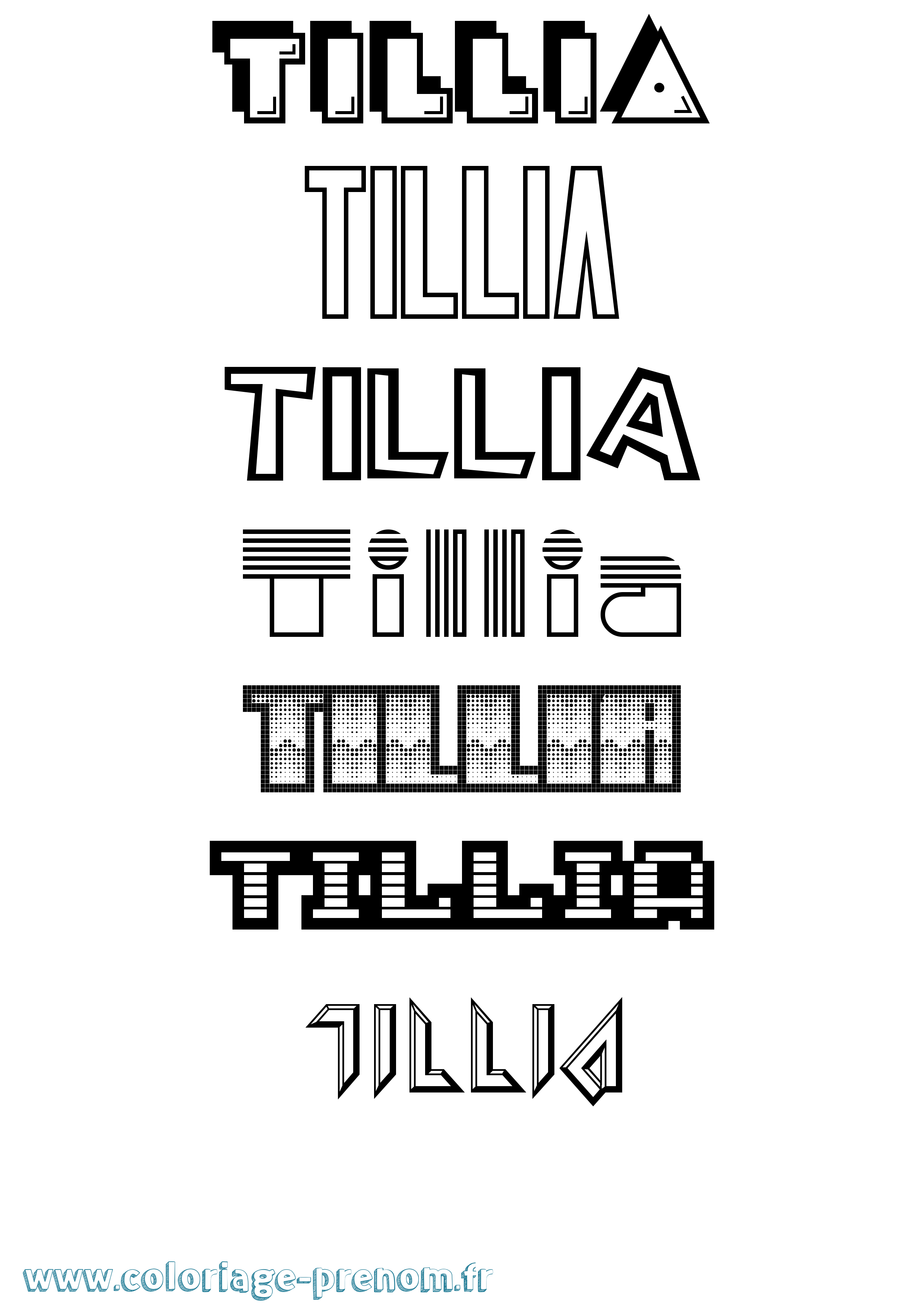 Coloriage Tillia Jeux Vidéos Coloriage prénom Tillia Jeux Vidéos