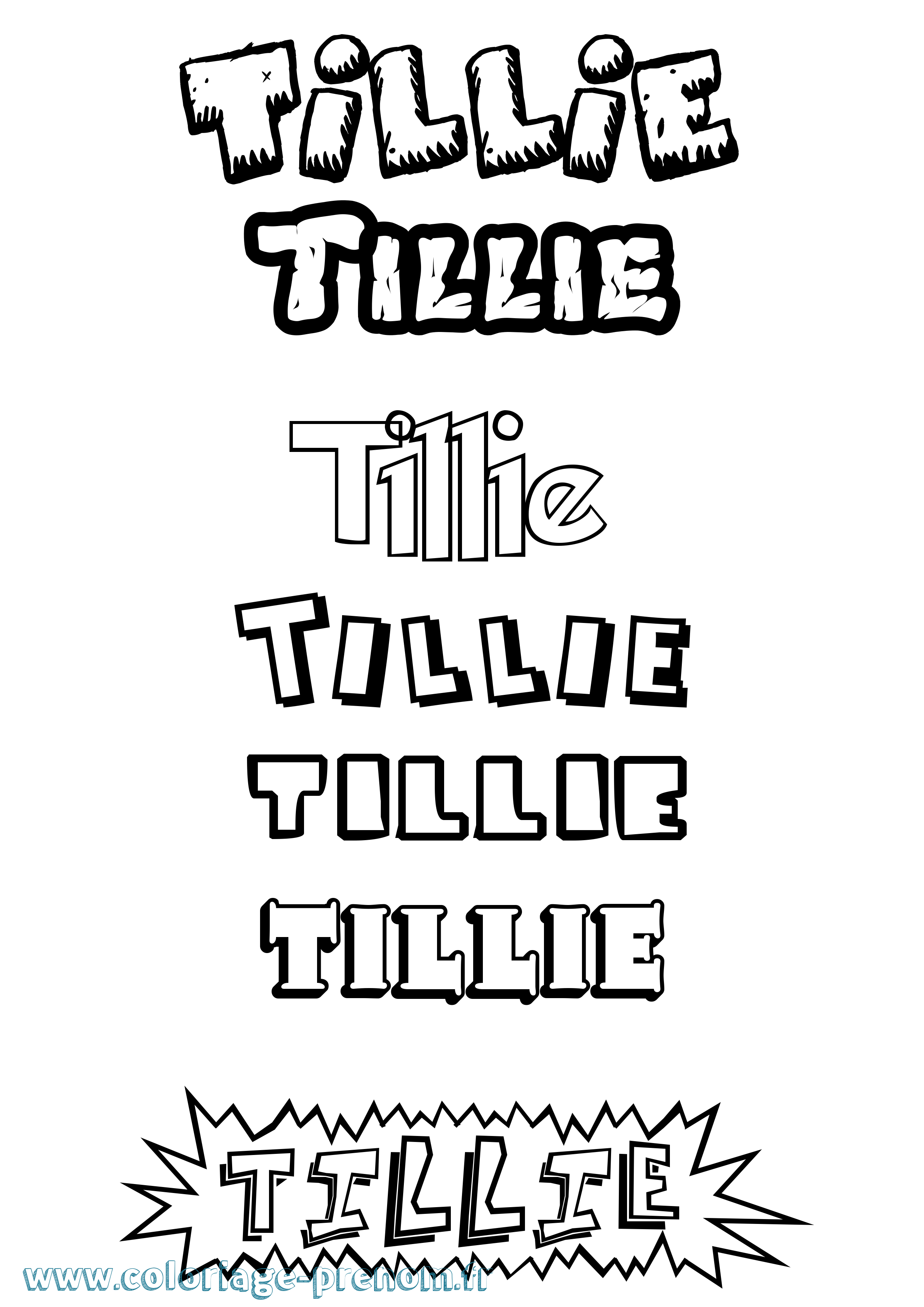 Coloriage Tillie Dessin Animé Coloriage prénom Tillie Dessin Animé
