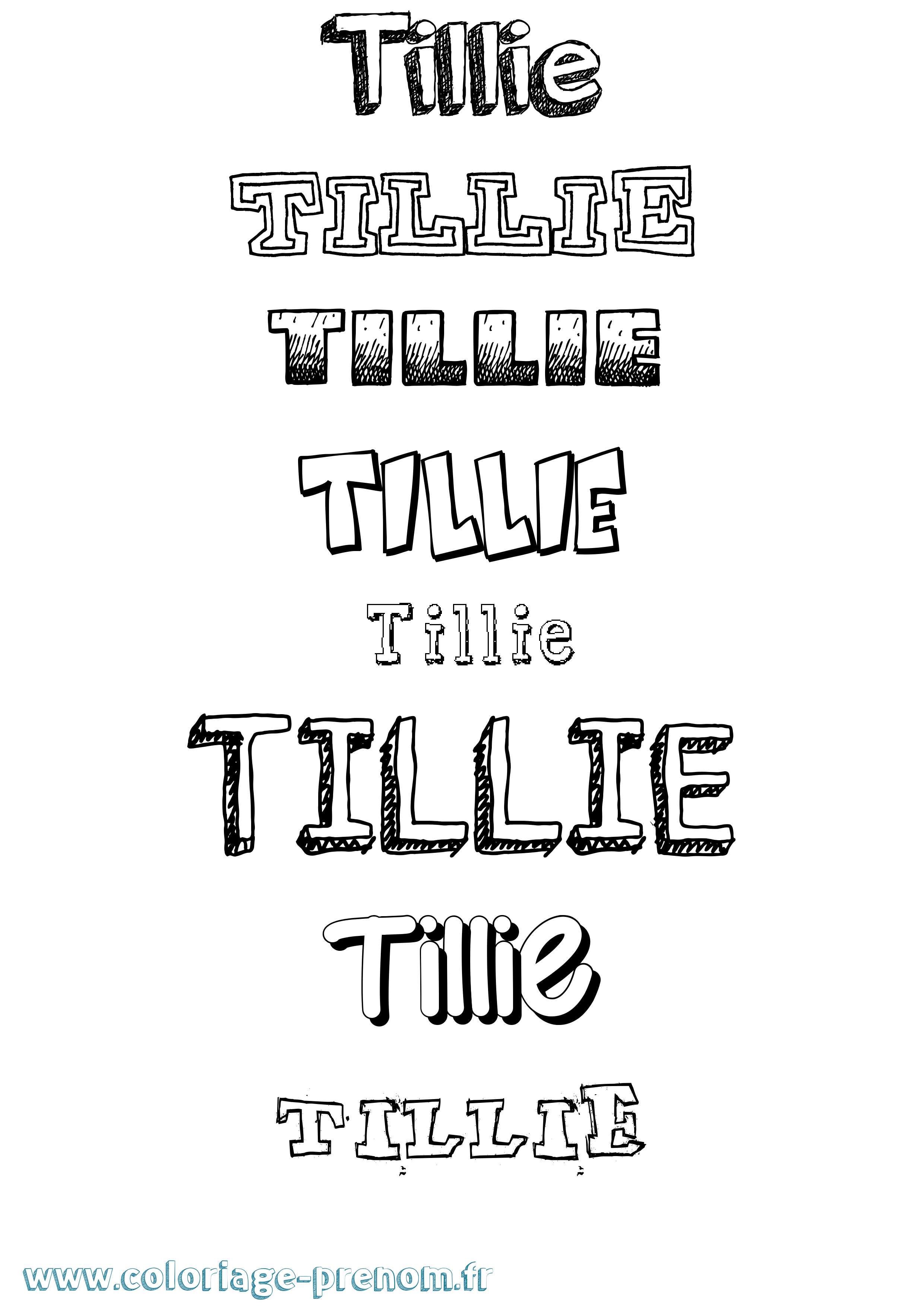 Coloriage Tillie Dessiné Coloriage prénom Tillie Dessiné