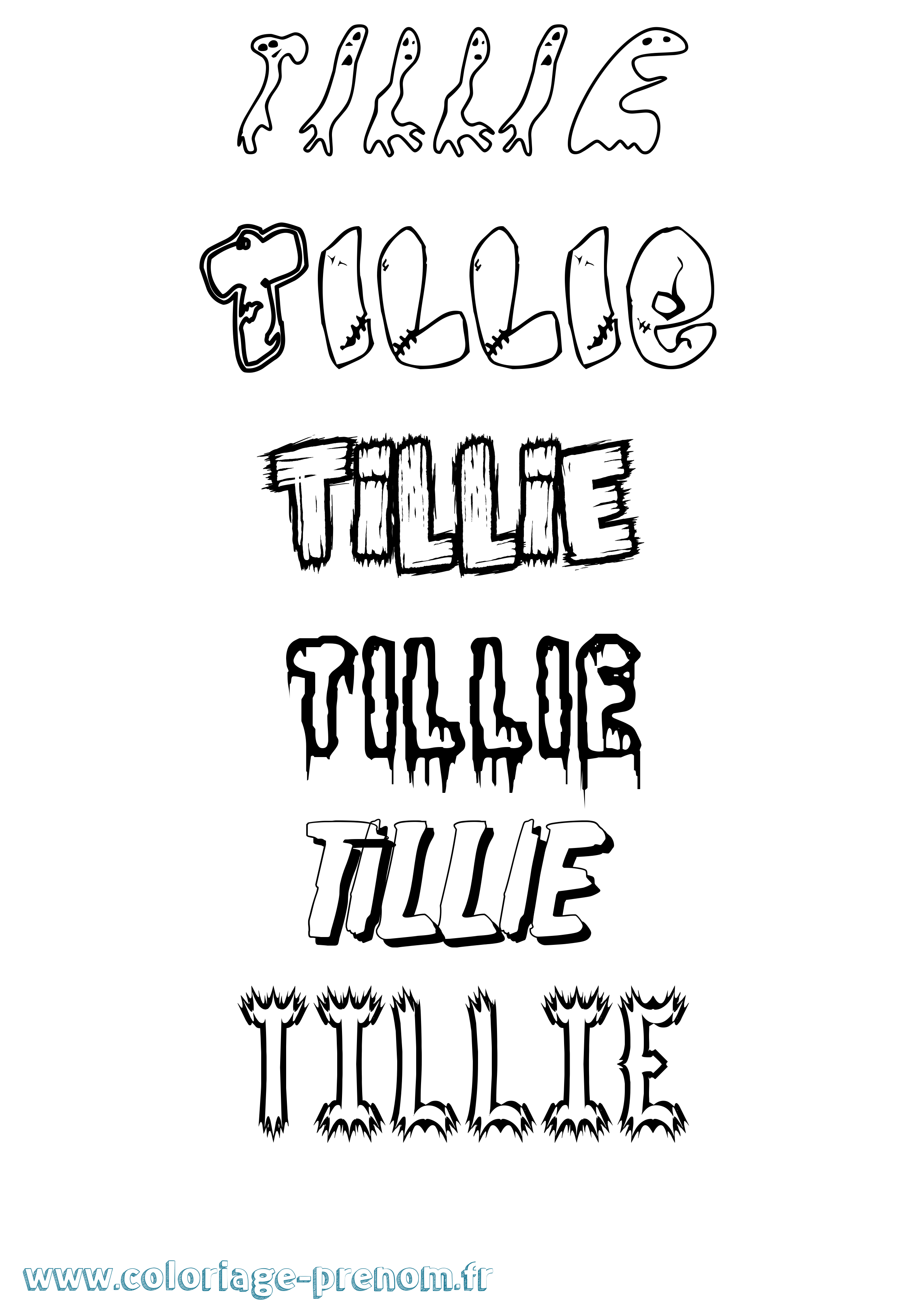 Coloriage Tillie Frisson Coloriage prénom Tillie Frisson