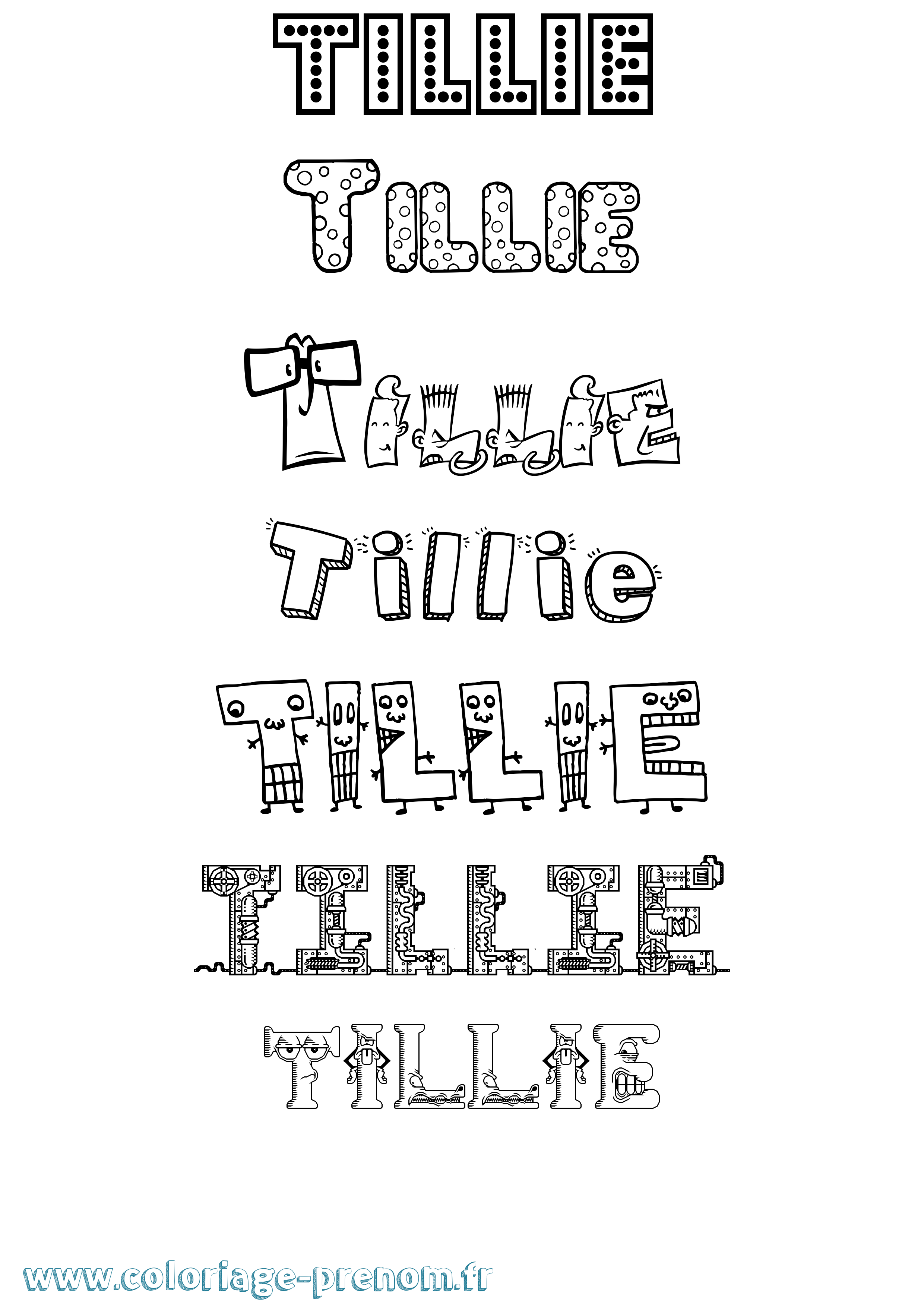 Coloriage Tillie Fun Coloriage prénom Tillie Fun