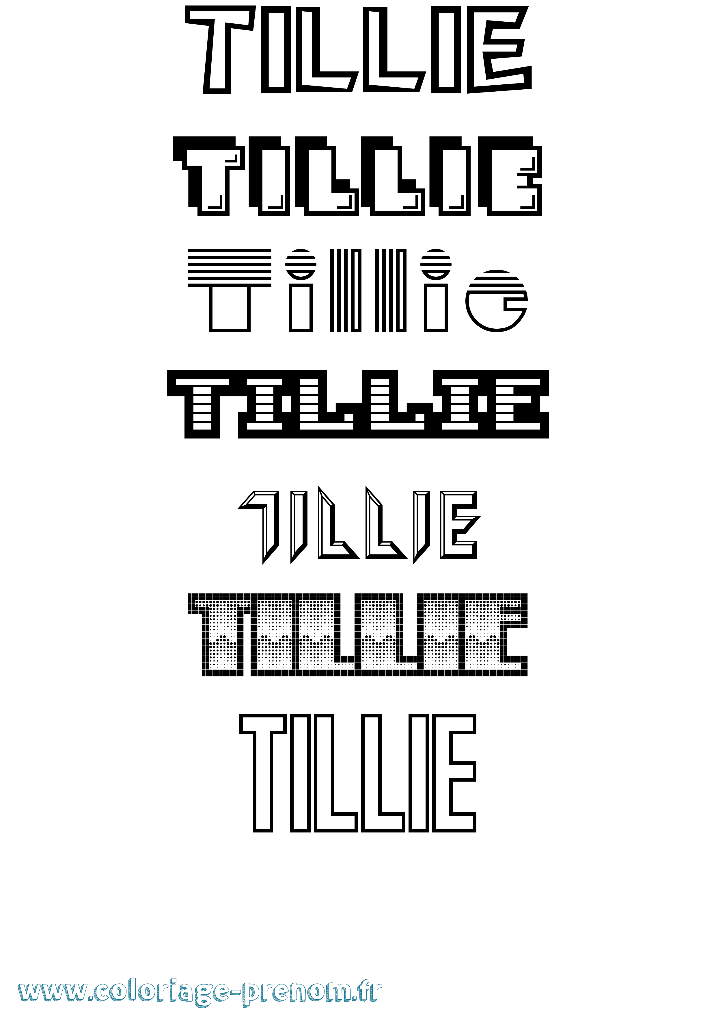 Coloriage Tillie Jeux Vidéos Coloriage prénom Tillie Jeux Vidéos