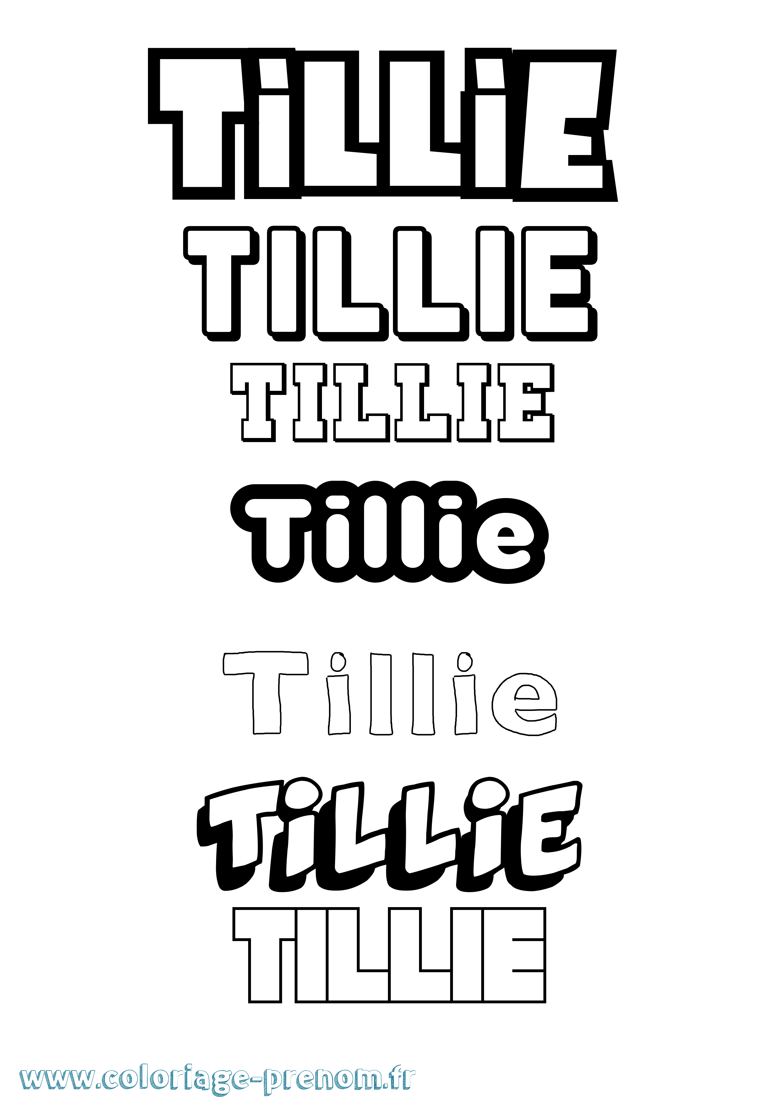 Coloriage Tillie Simple Coloriage prénom Tillie Simple