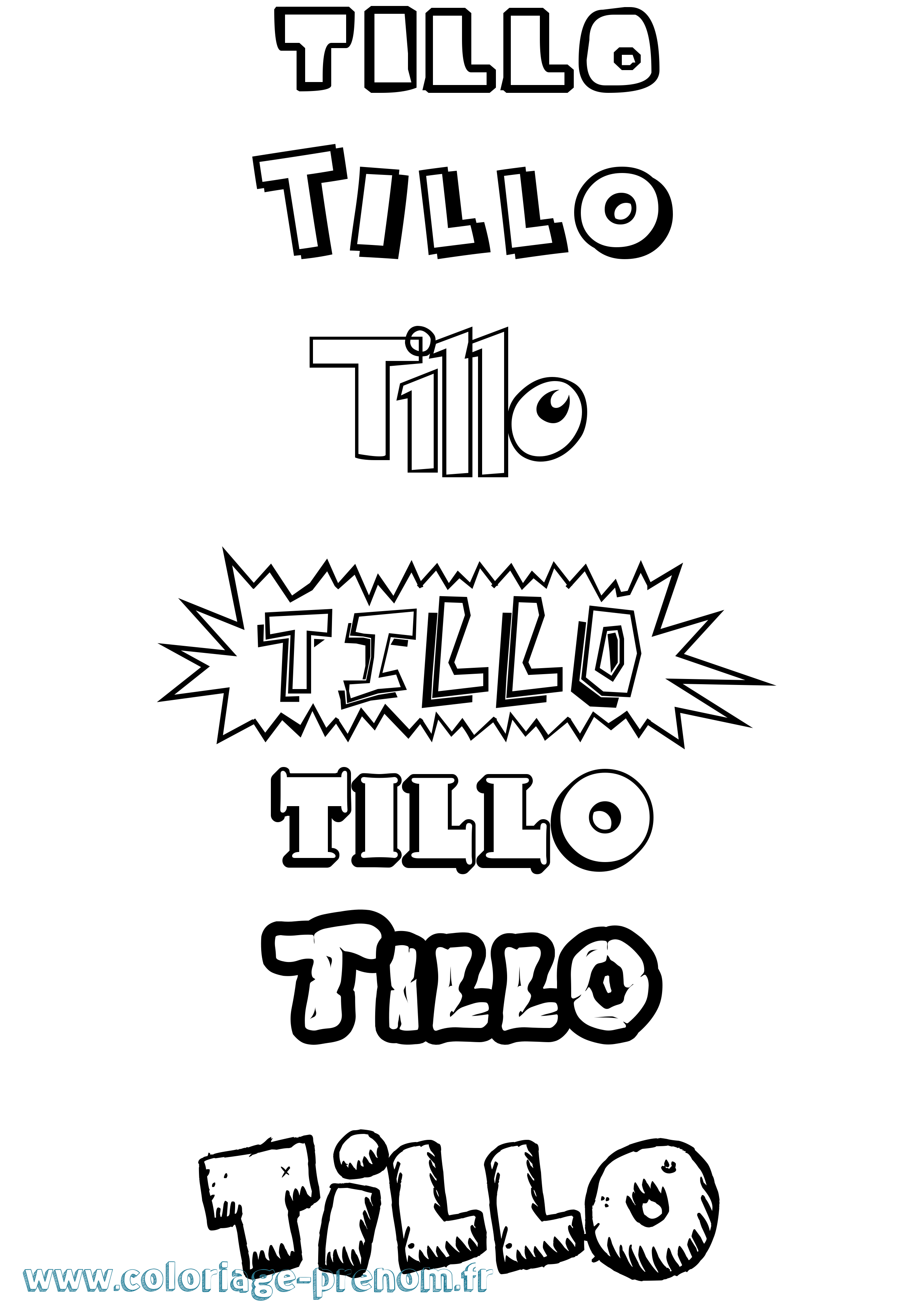 Coloriage Tillo Dessin Animé Coloriage prénom Tillo Dessin Animé