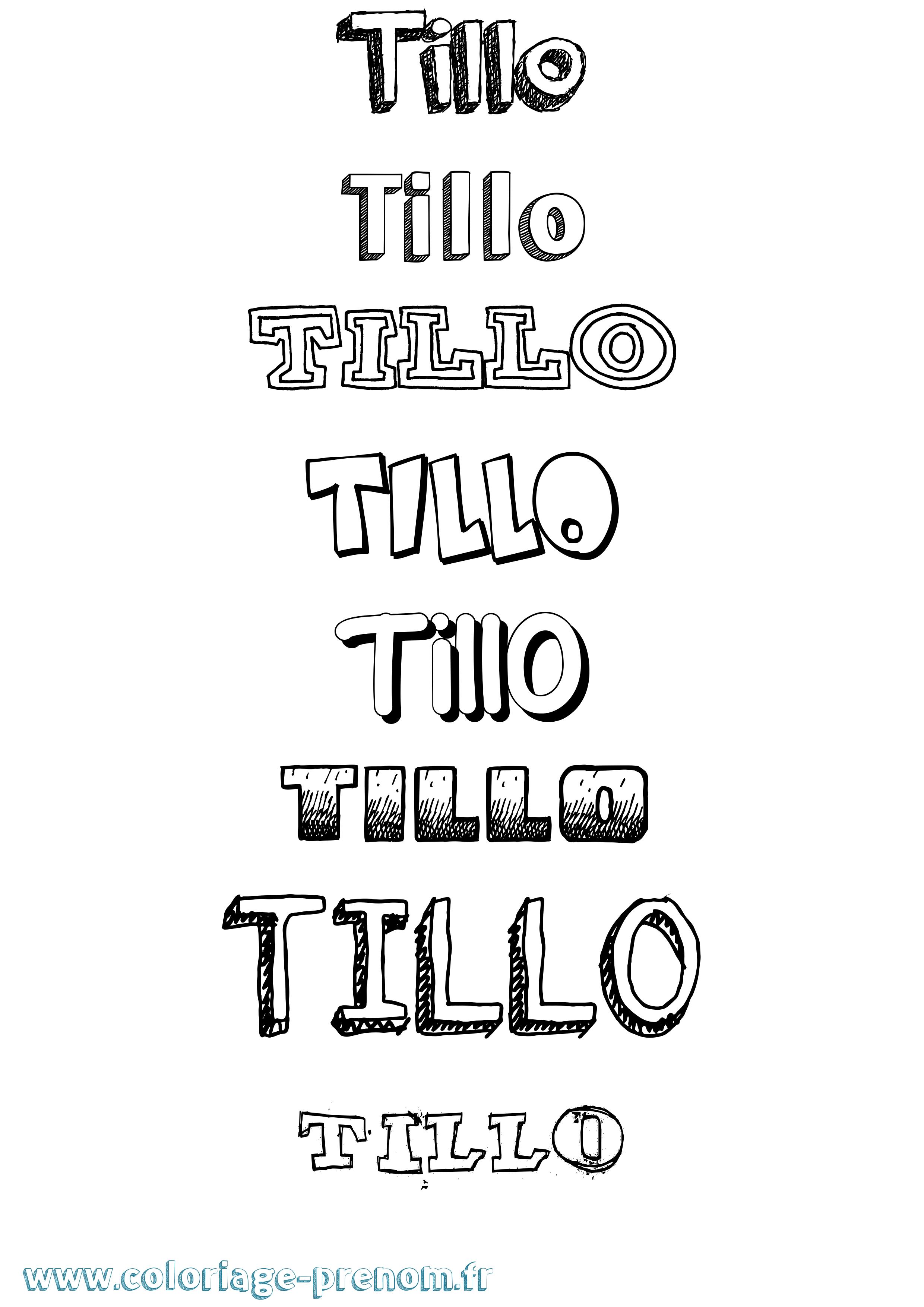 Coloriage Tillo Dessiné Coloriage prénom Tillo Dessiné