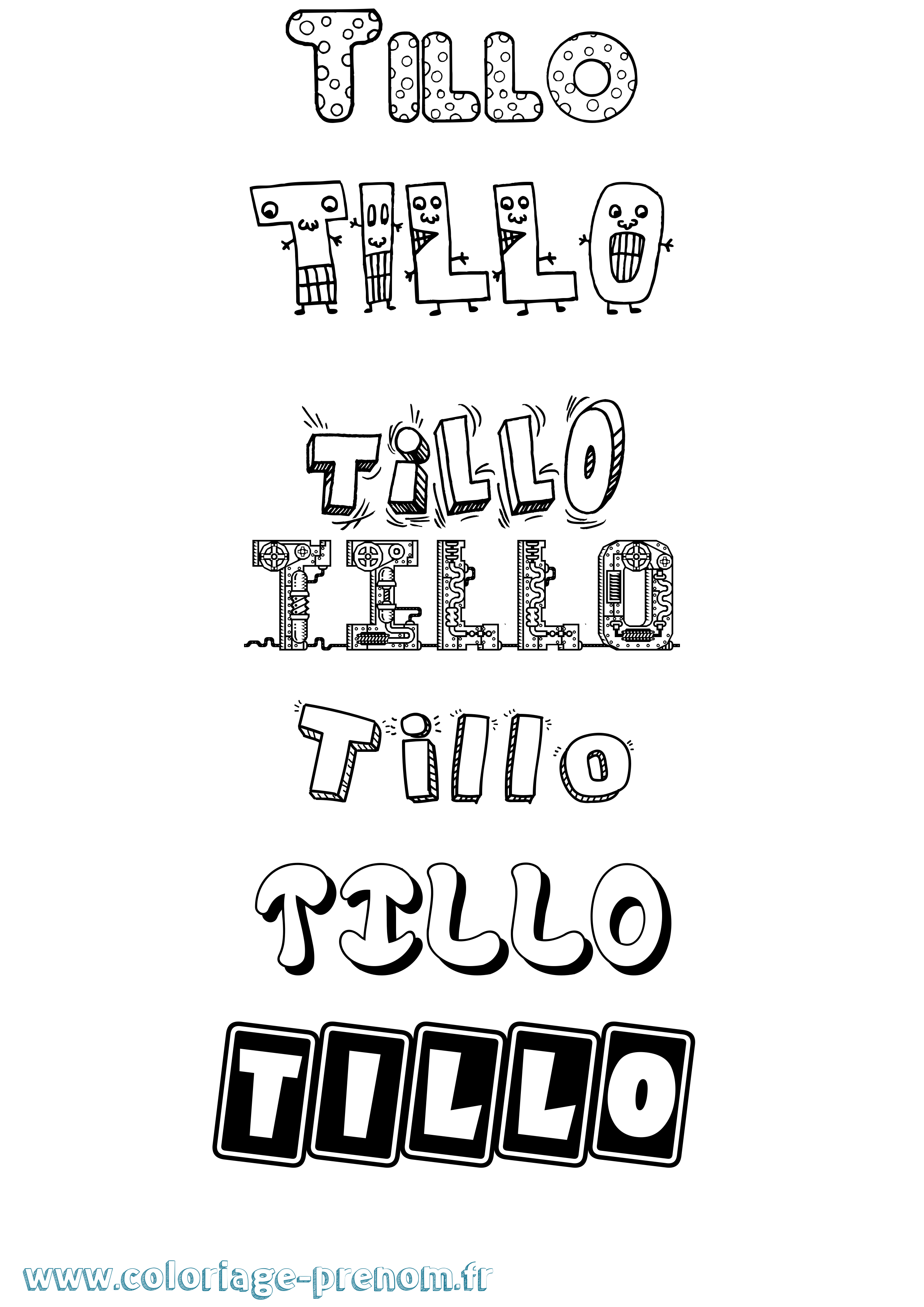 Coloriage Tillo Fun Coloriage prénom Tillo Fun