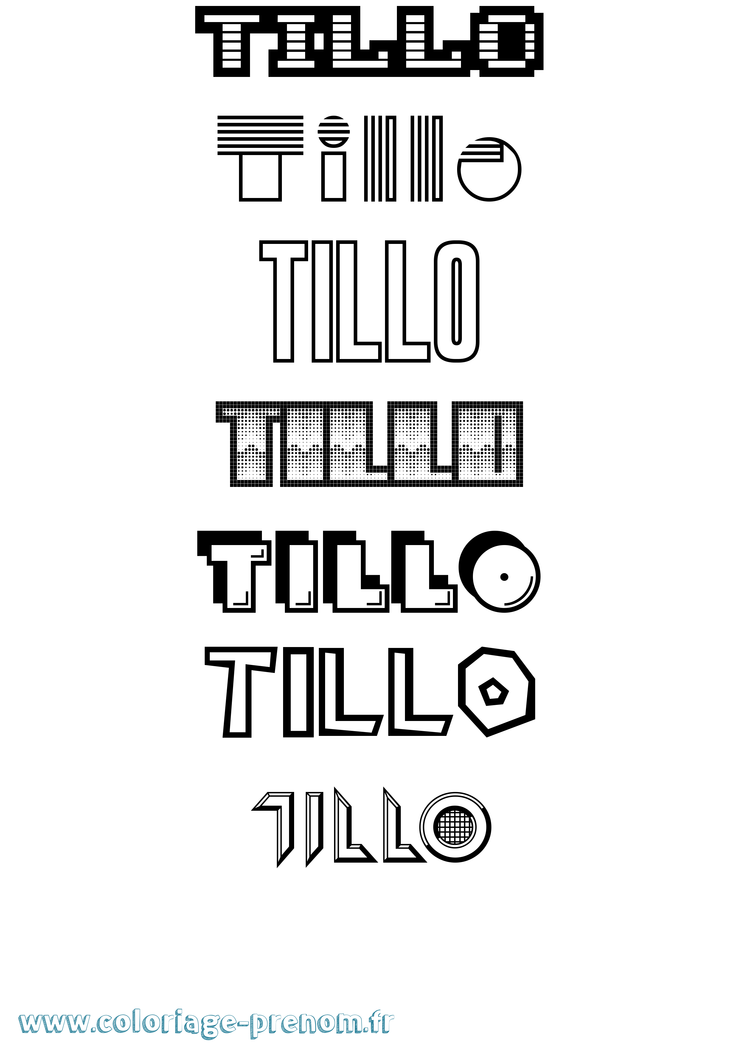 Coloriage Tillo Jeux Vidéos Coloriage prénom Tillo Jeux Vidéos