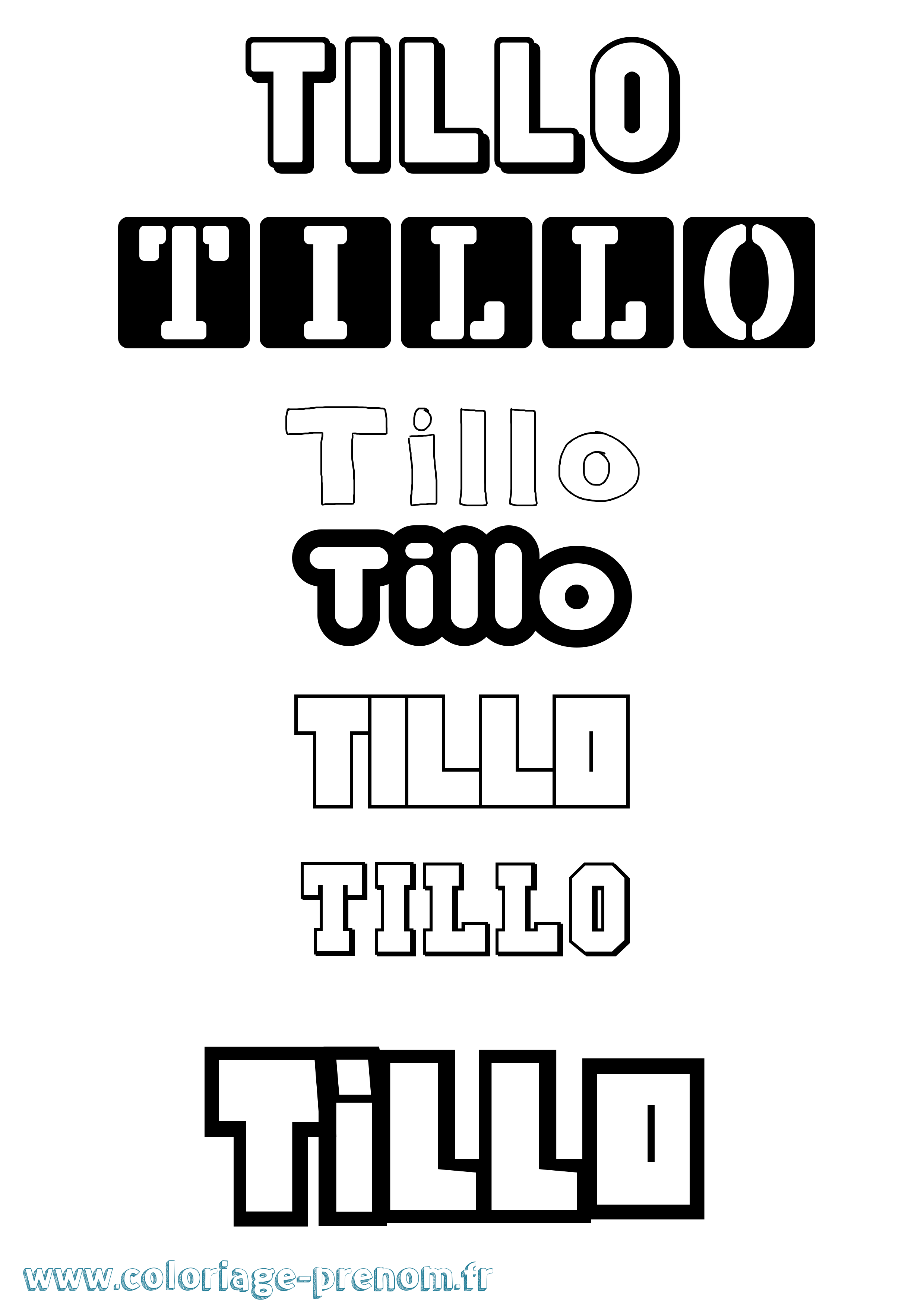 Coloriage Tillo Simple Coloriage prénom Tillo Simple