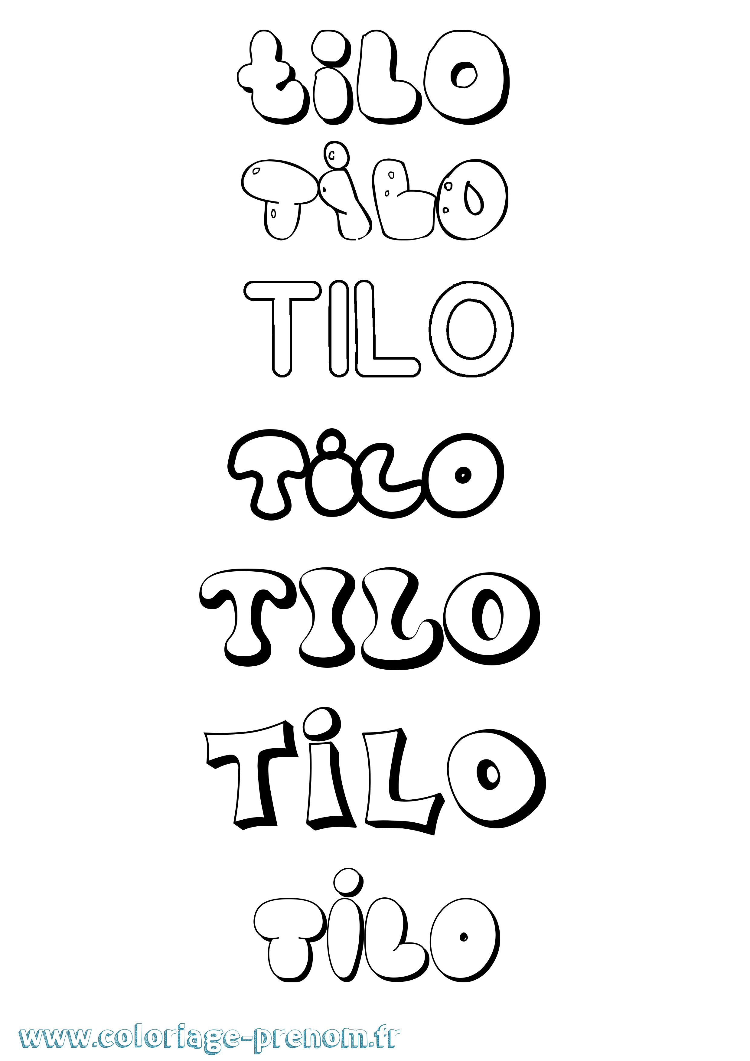 Coloriage Tilo Bubble Coloriage prénom Tilo Bubble