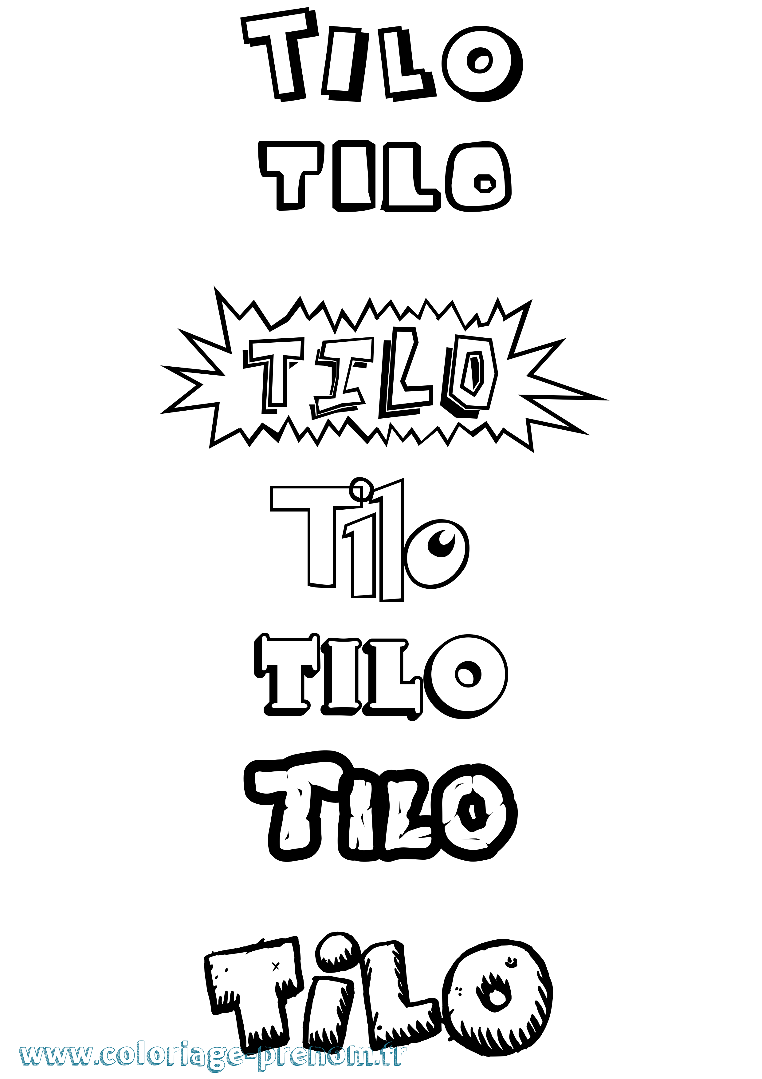 Coloriage Tilo Dessin Animé Coloriage prénom Tilo Dessin Animé
