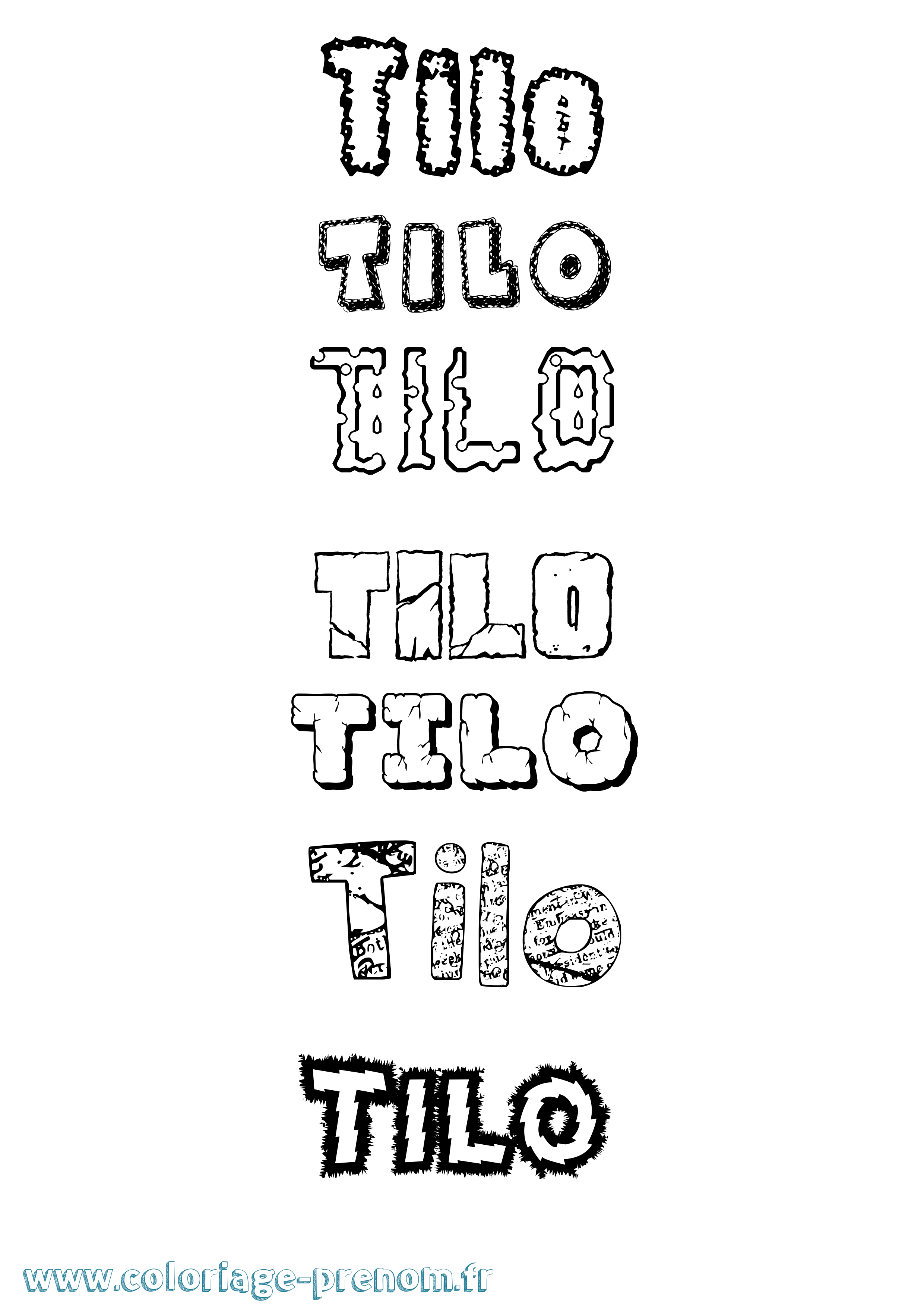 Coloriage Tilo Destructuré Coloriage prénom Tilo Destructuré