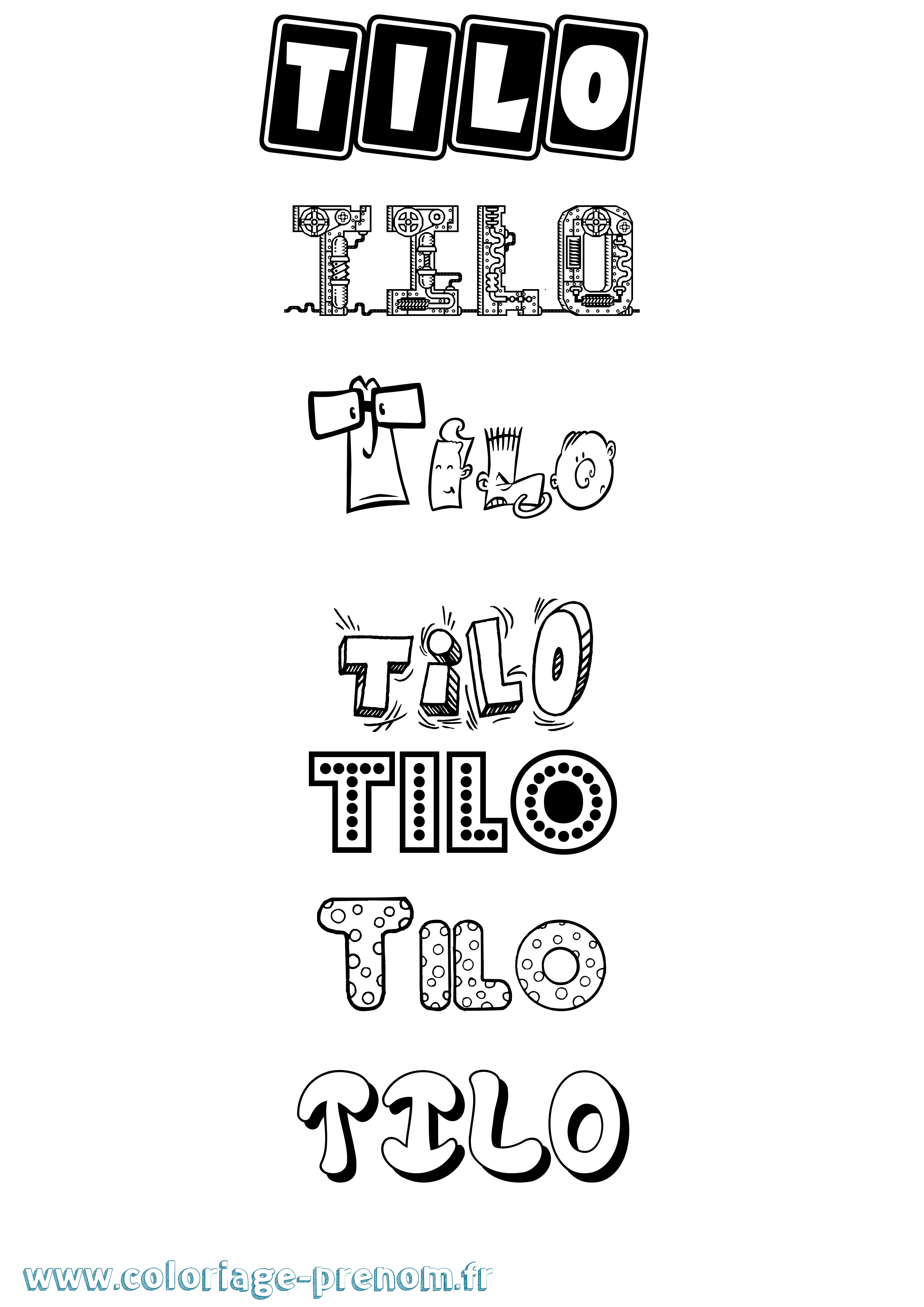 Coloriage Tilo Fun Coloriage prénom Tilo Fun