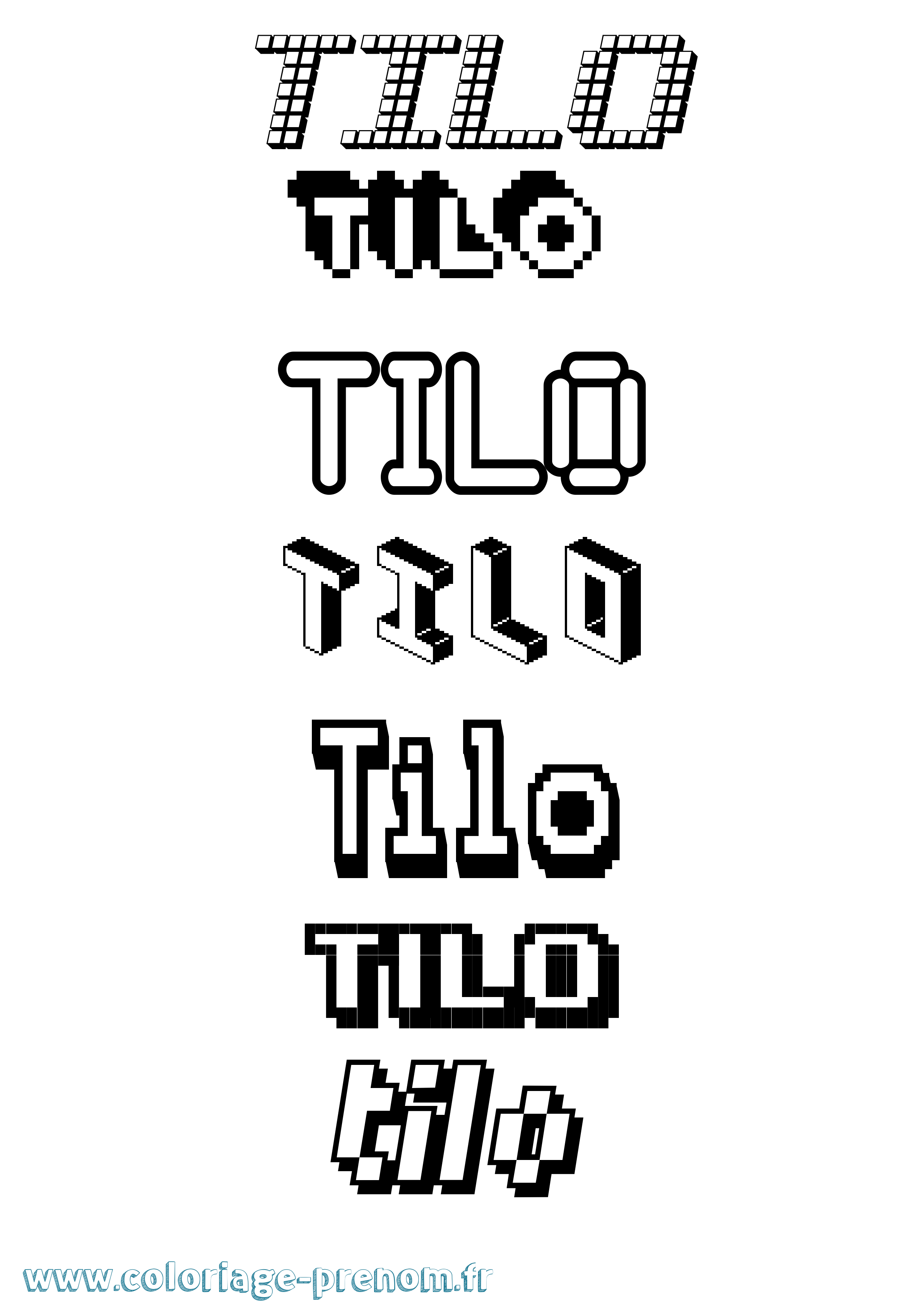 Coloriage Tilo Pixel Coloriage prénom Tilo Pixel