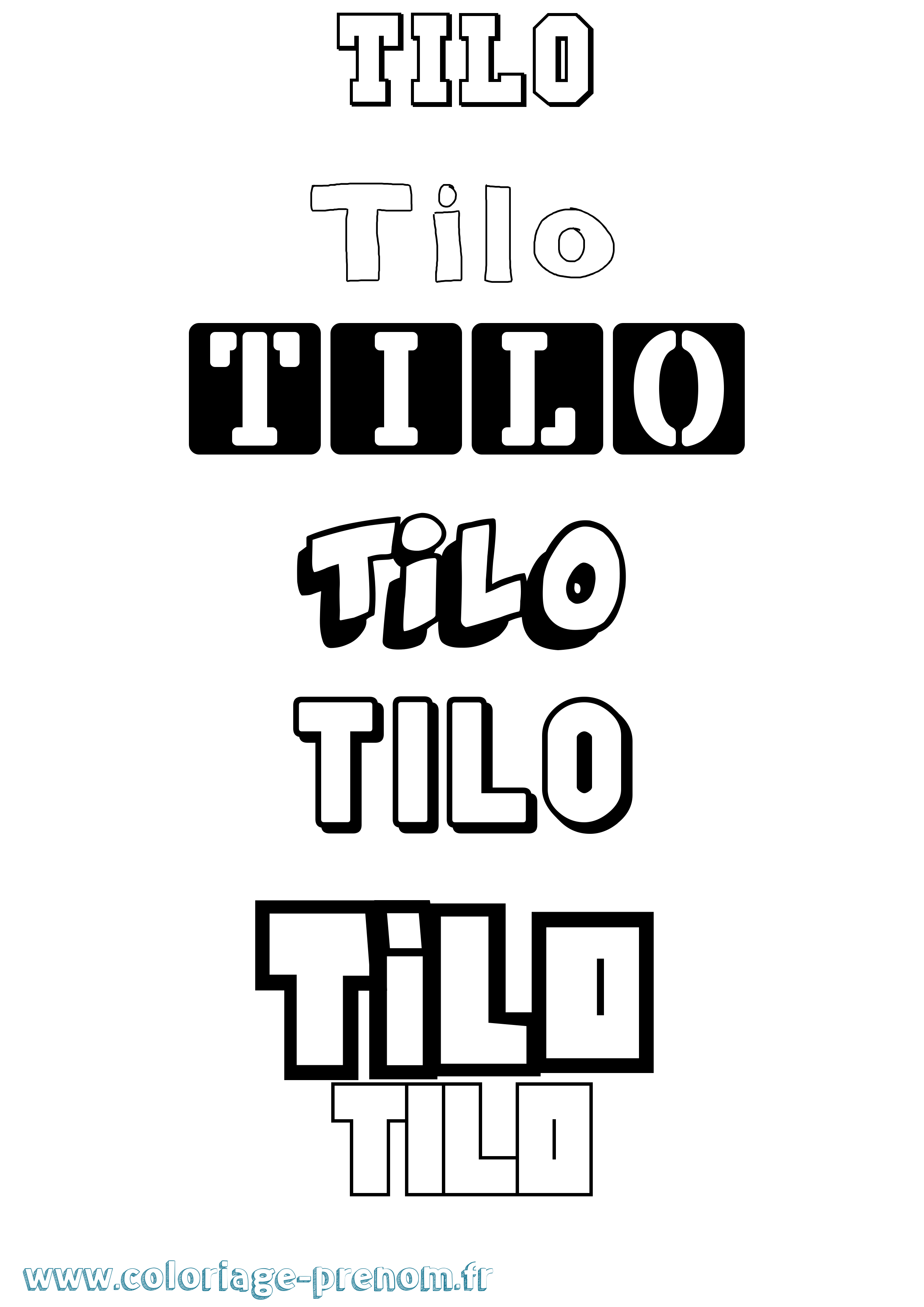 Coloriage Tilo Simple Coloriage prénom Tilo Simple