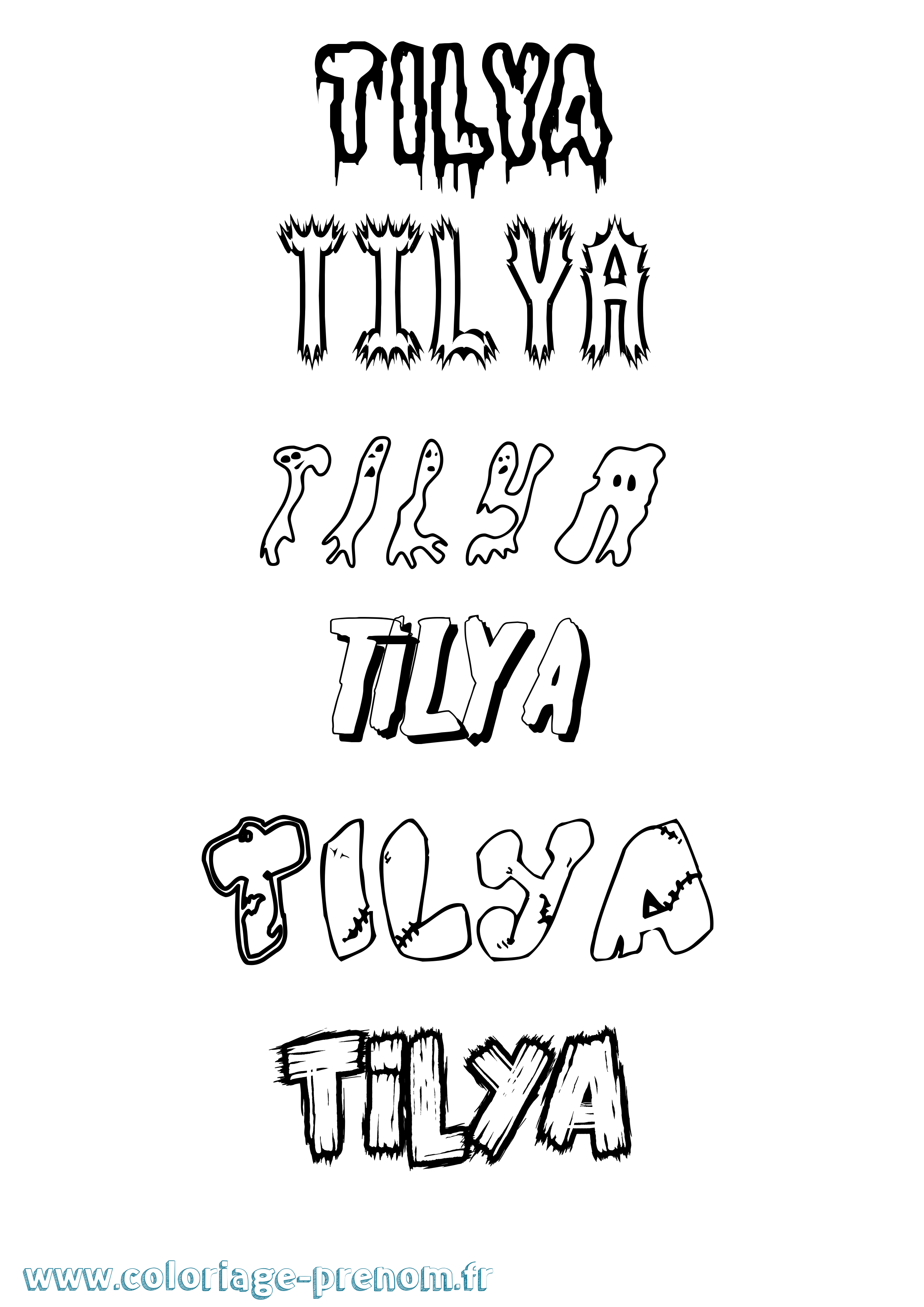 Coloriage Tilya Frisson Coloriage prénom Tilya Frisson