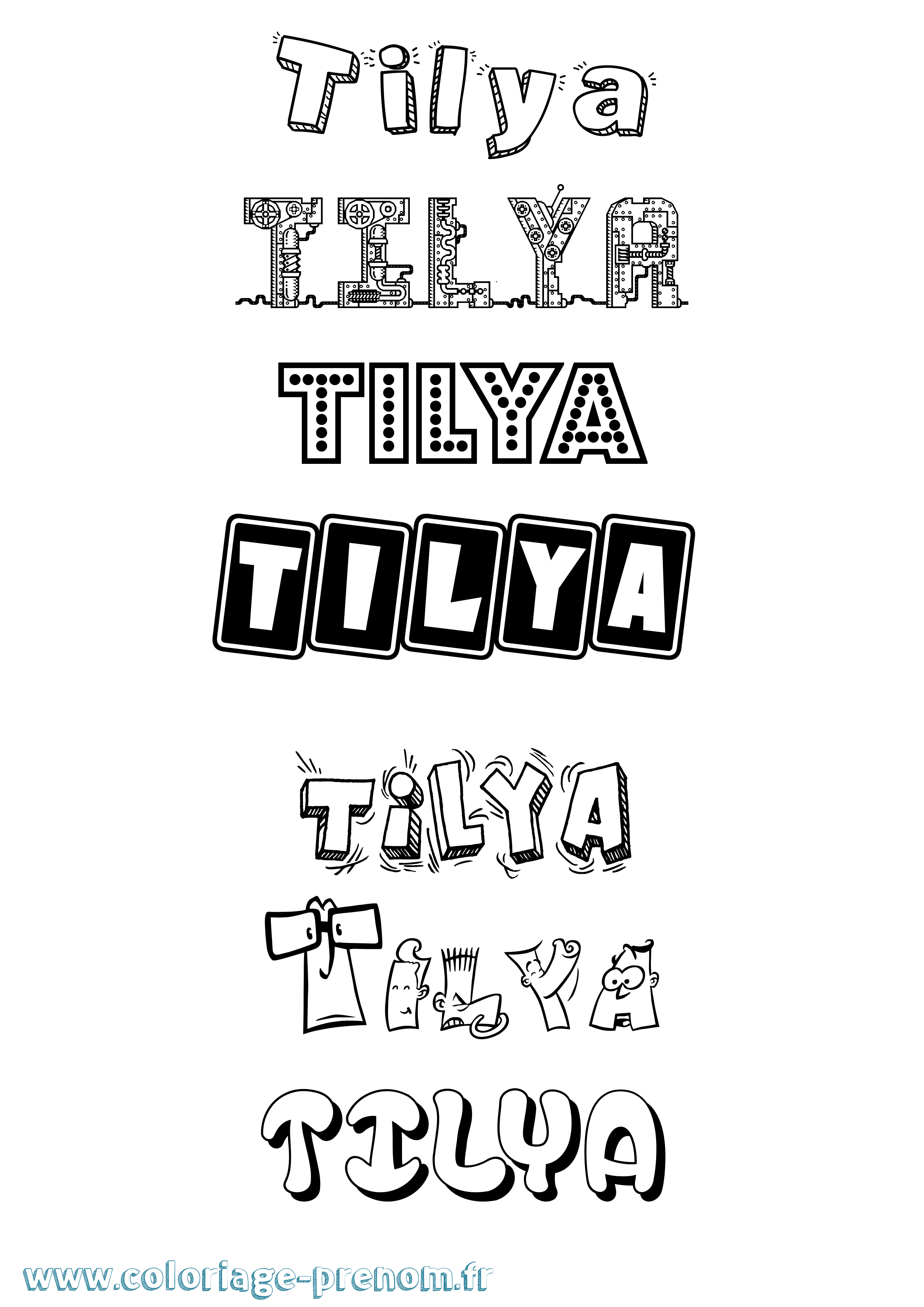 Coloriage Tilya Fun Coloriage prénom Tilya Fun