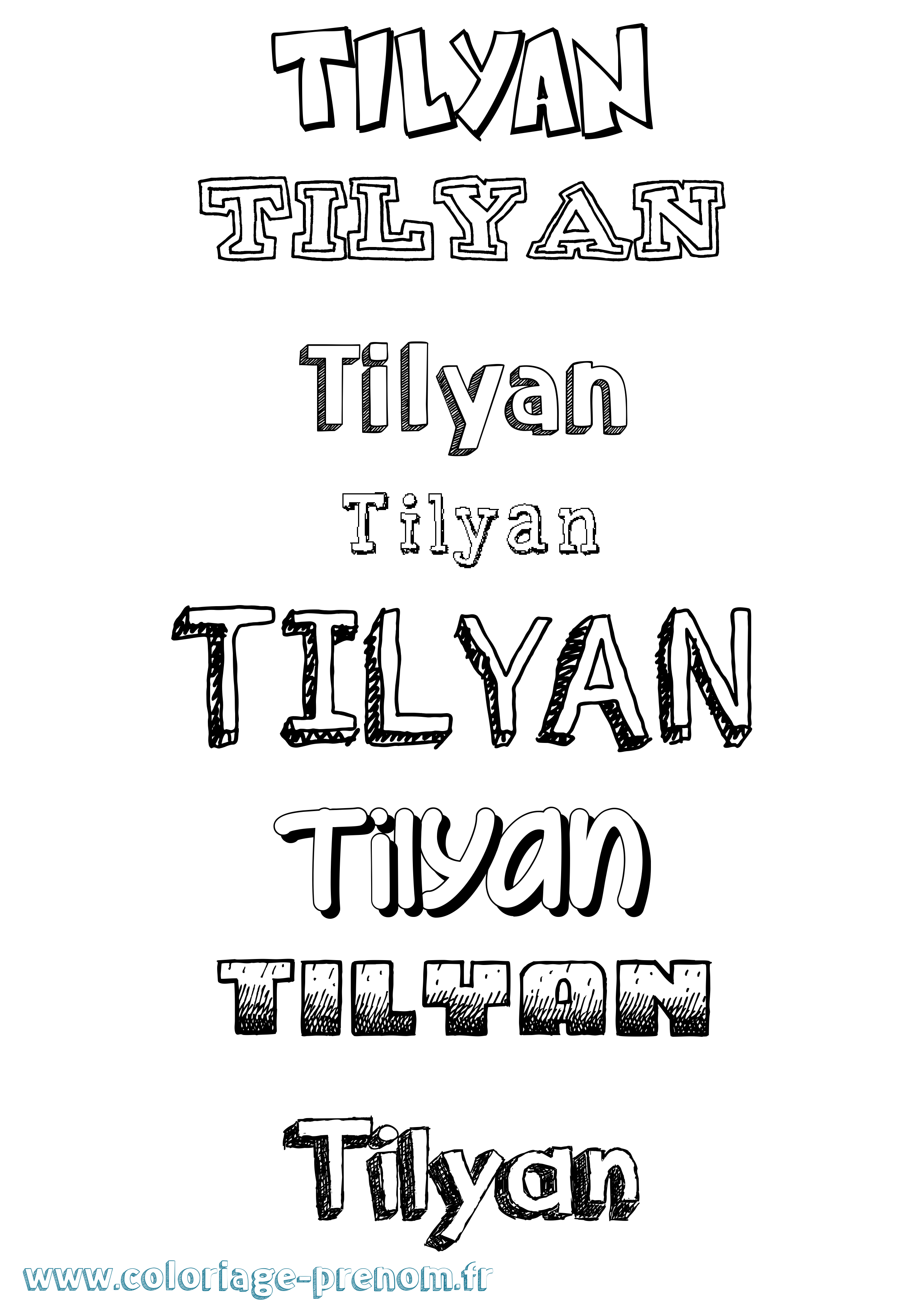 Coloriage Tilyan Dessiné Coloriage prénom Tilyan Dessiné