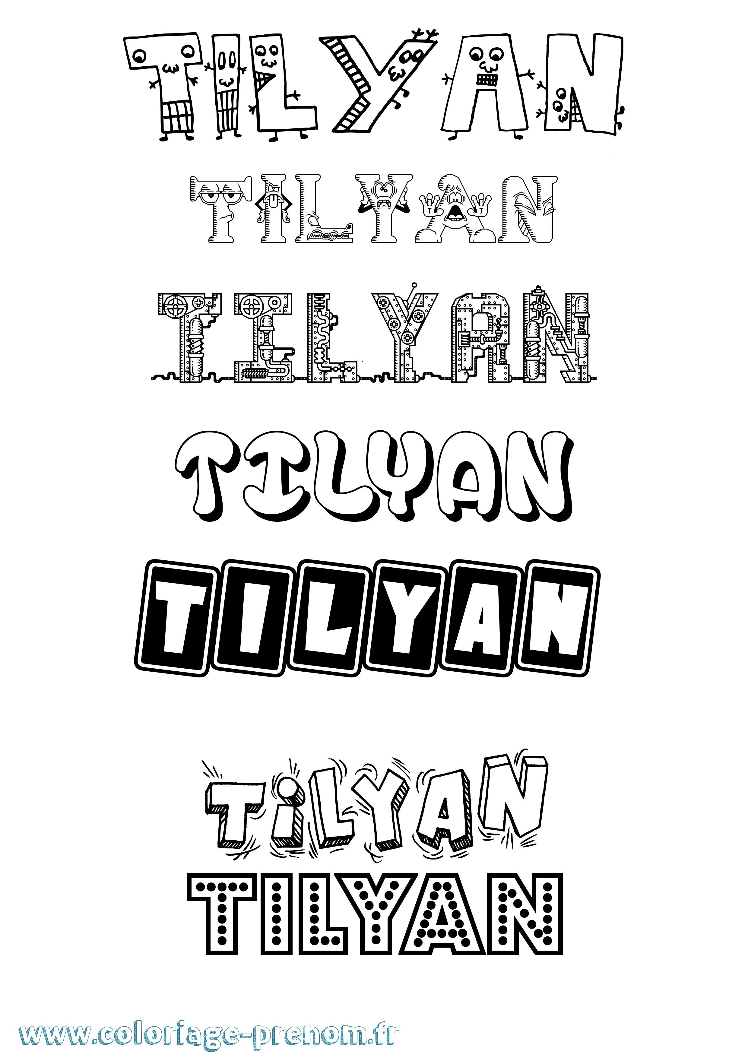 Coloriage Tilyan Fun Coloriage prénom Tilyan Fun
