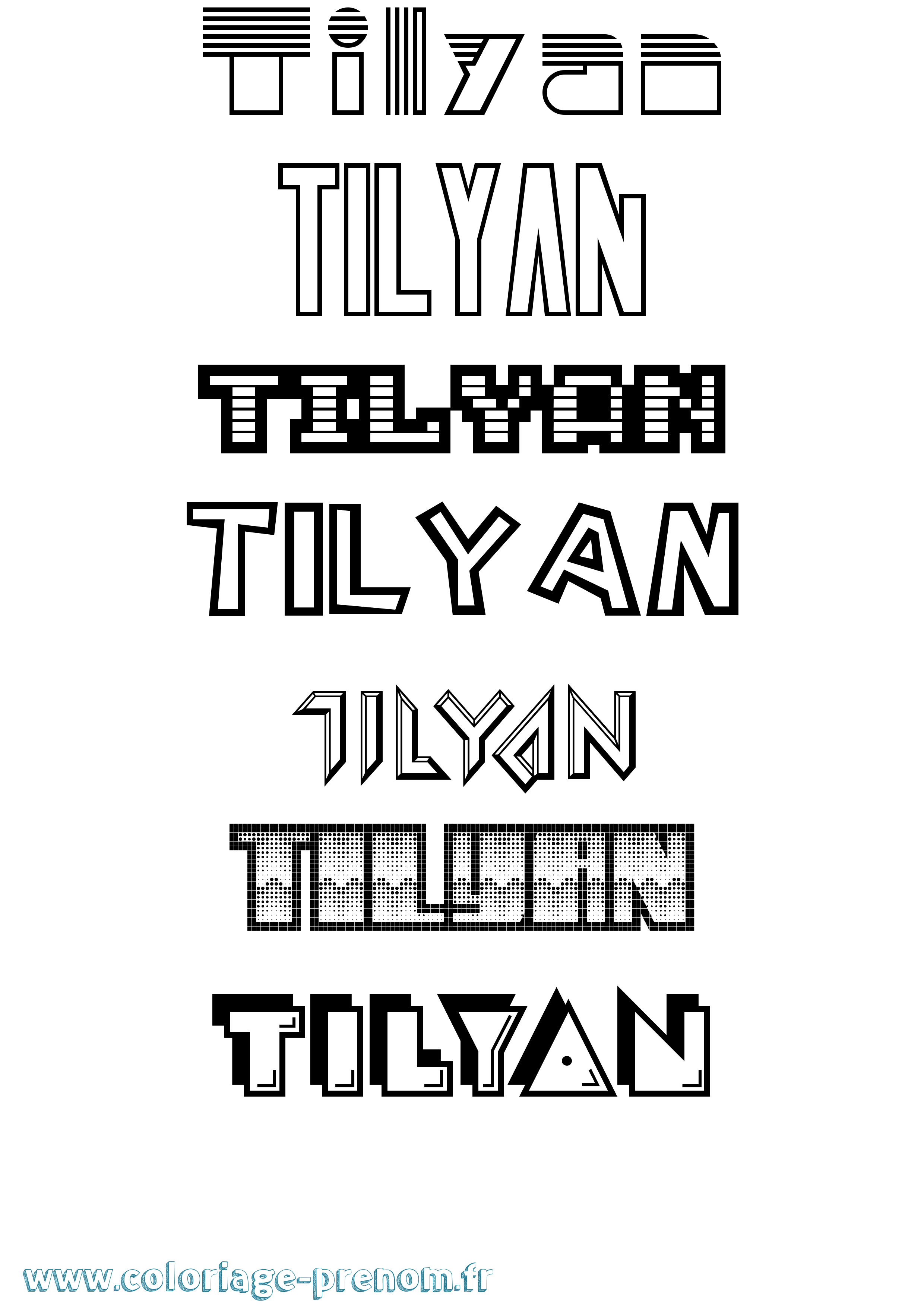 Coloriage Tilyan Jeux Vidéos Coloriage prénom Tilyan Jeux Vidéos