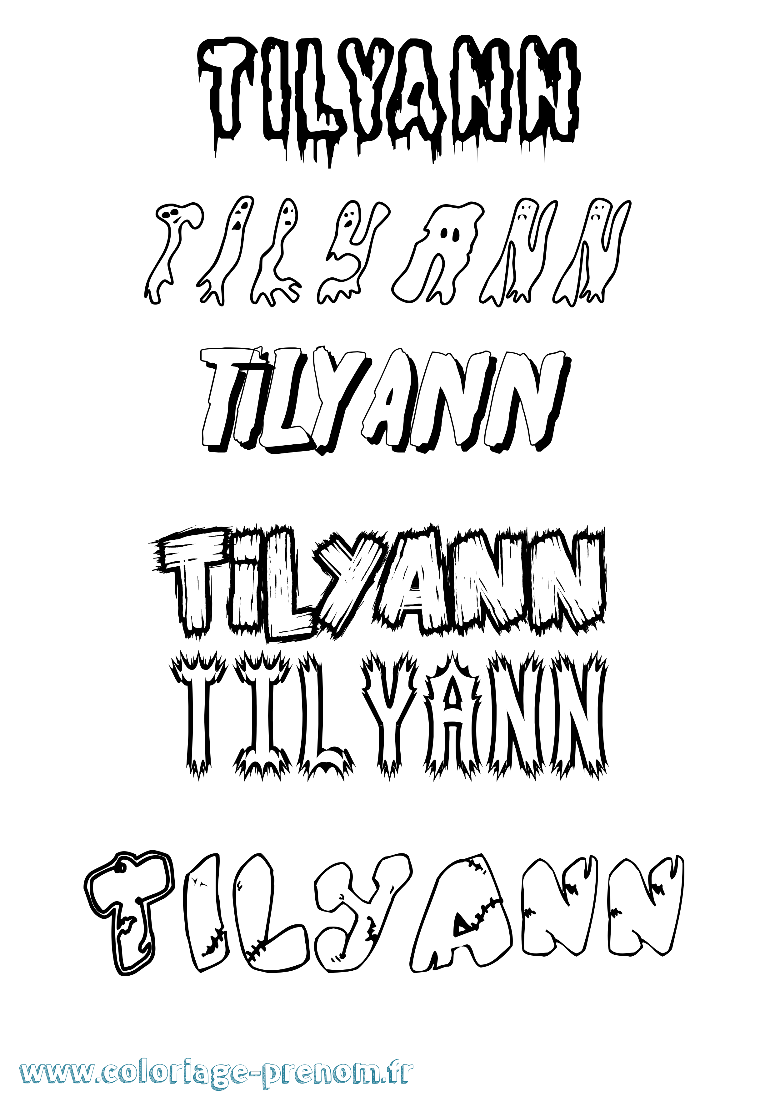 Coloriage Tilyann Frisson Coloriage prénom Tilyann Frisson