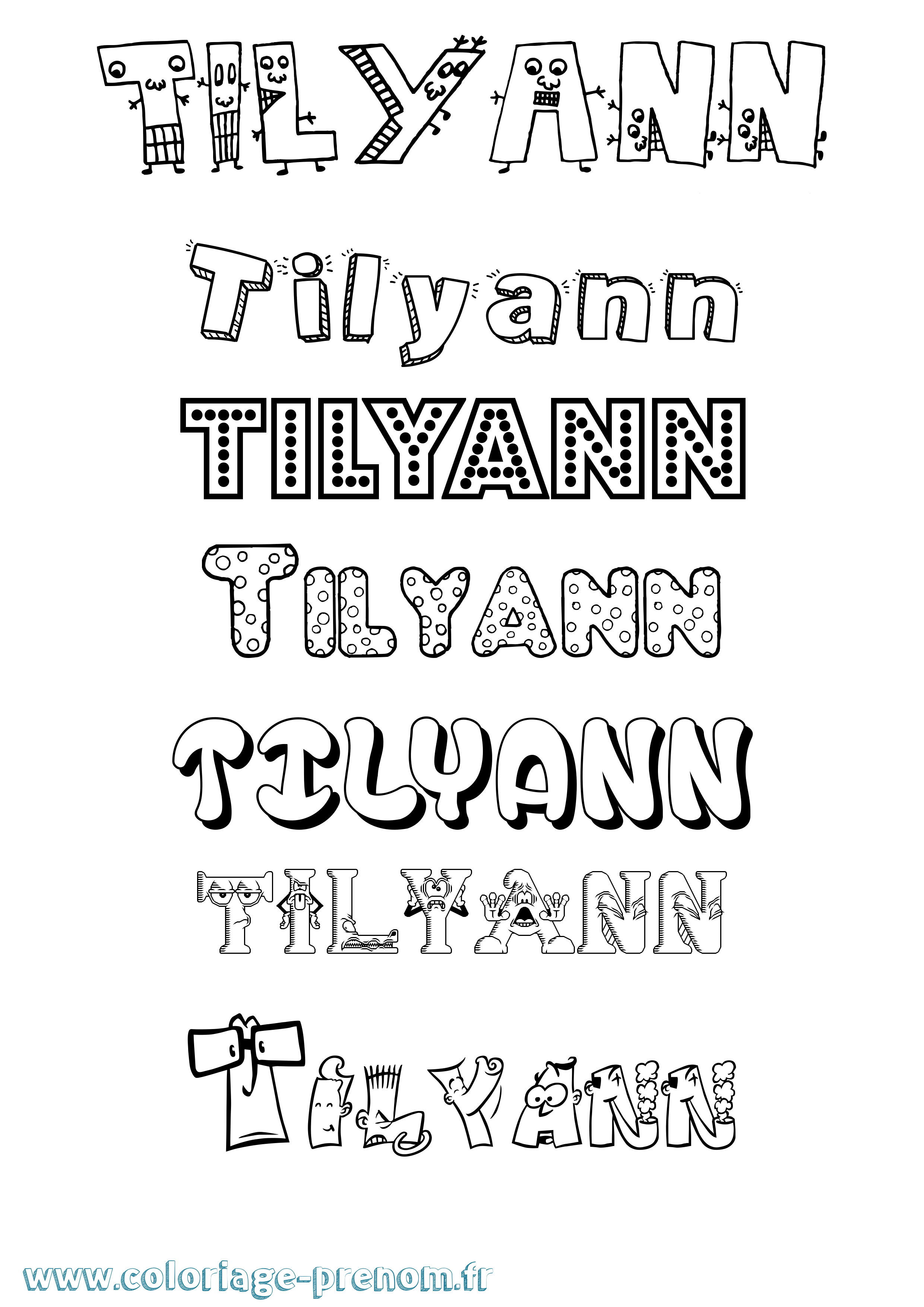 Coloriage Tilyann Fun Coloriage prénom Tilyann Fun