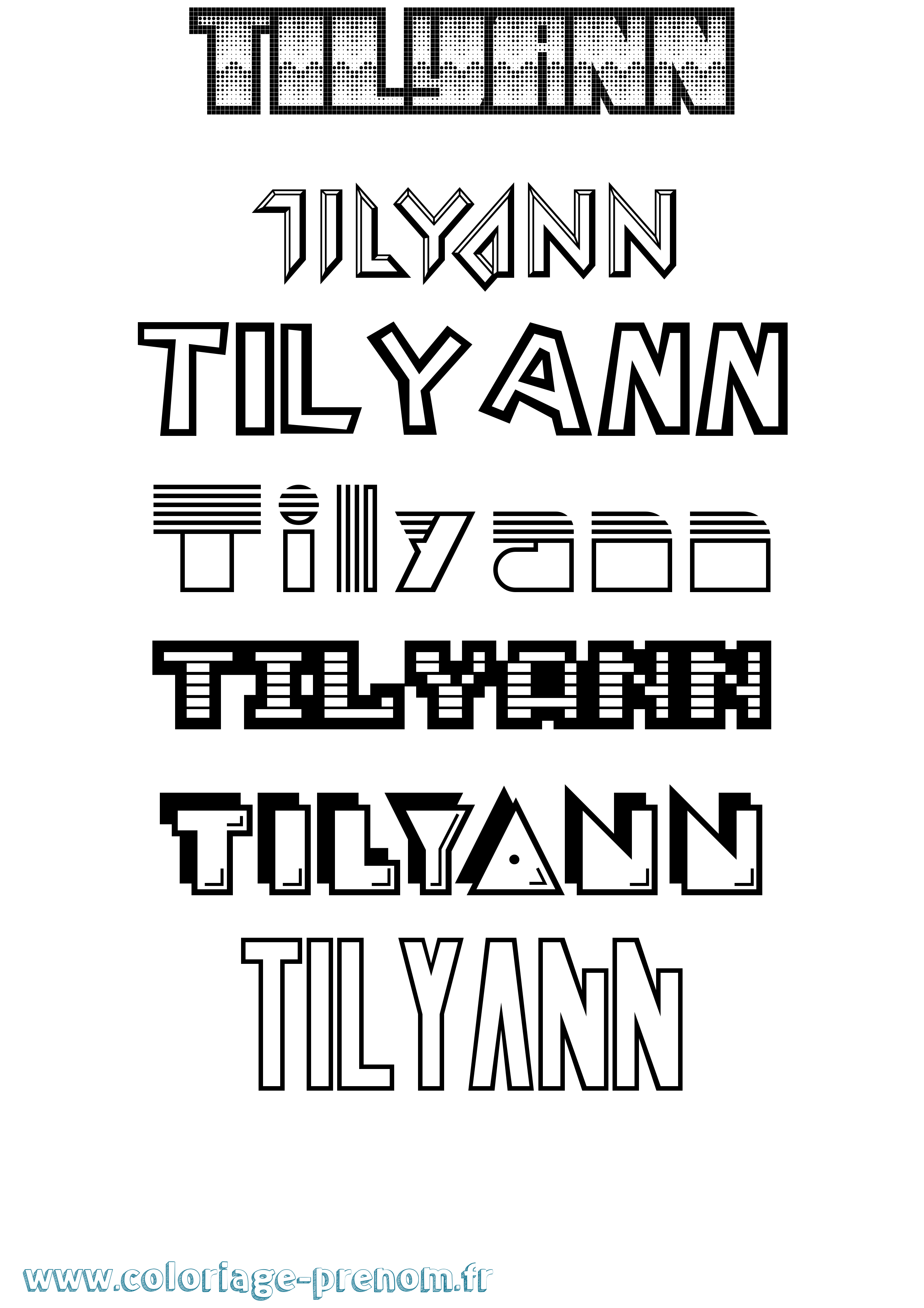 Coloriage Tilyann Jeux Vidéos Coloriage prénom Tilyann Jeux Vidéos