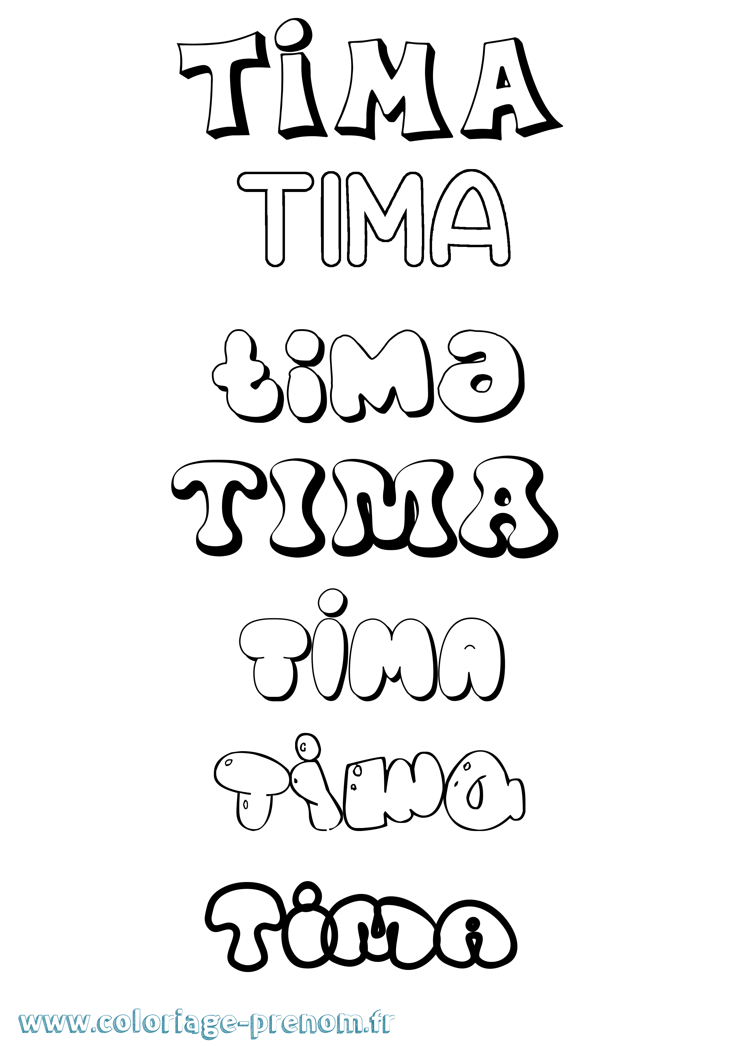 Coloriage Tima Bubble Coloriage prénom Tima Bubble