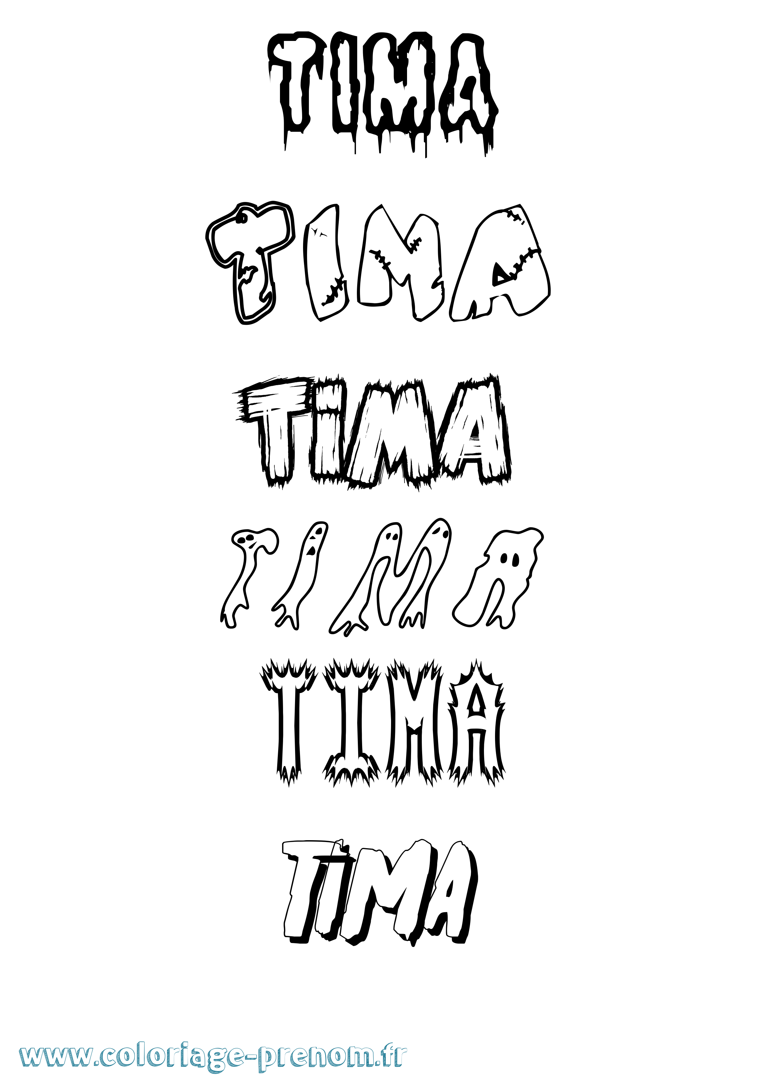 Coloriage Tima Frisson Coloriage prénom Tima Frisson