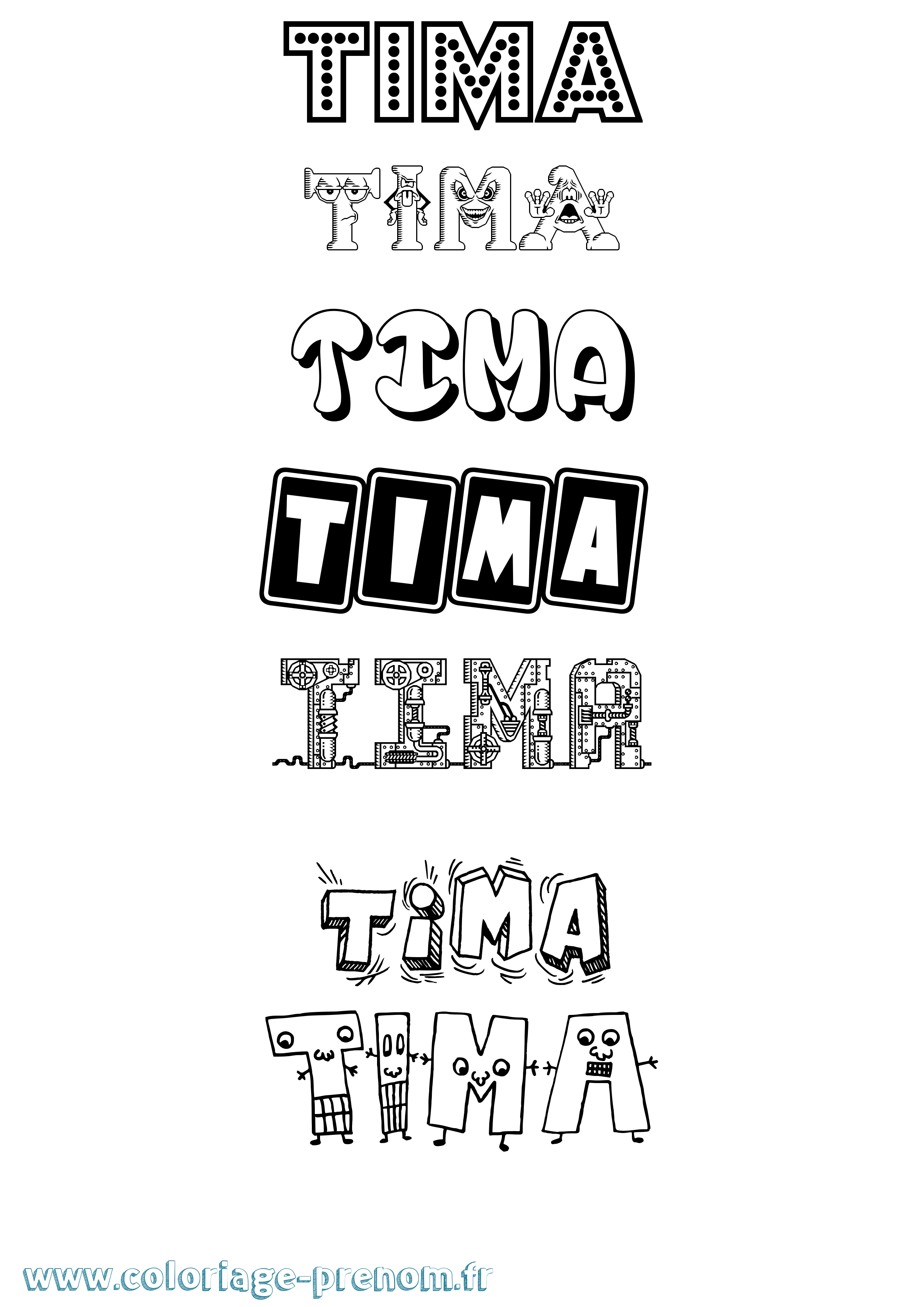 Coloriage Tima Fun Coloriage prénom Tima Fun