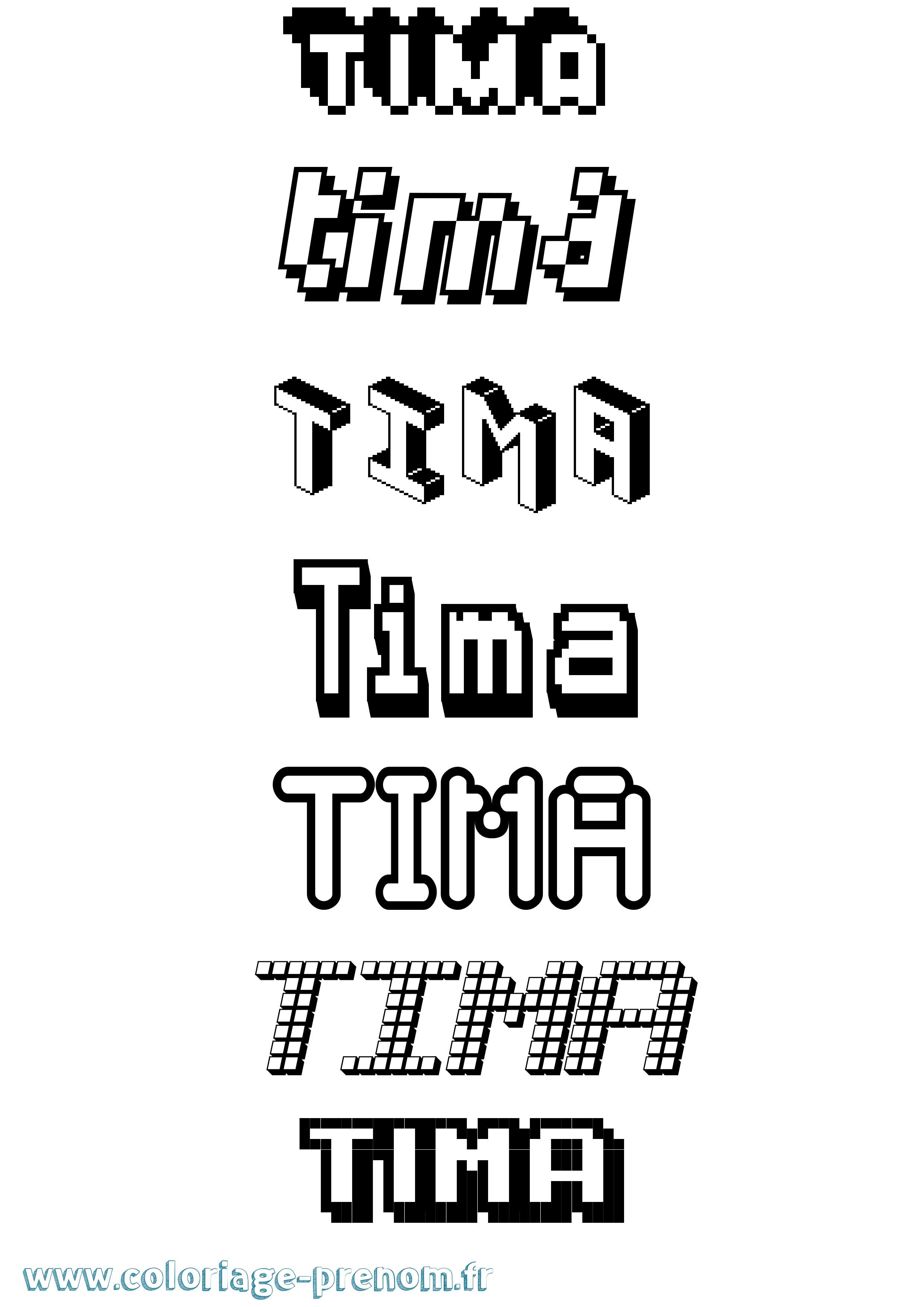 Coloriage Tima Pixel Coloriage prénom Tima Pixel