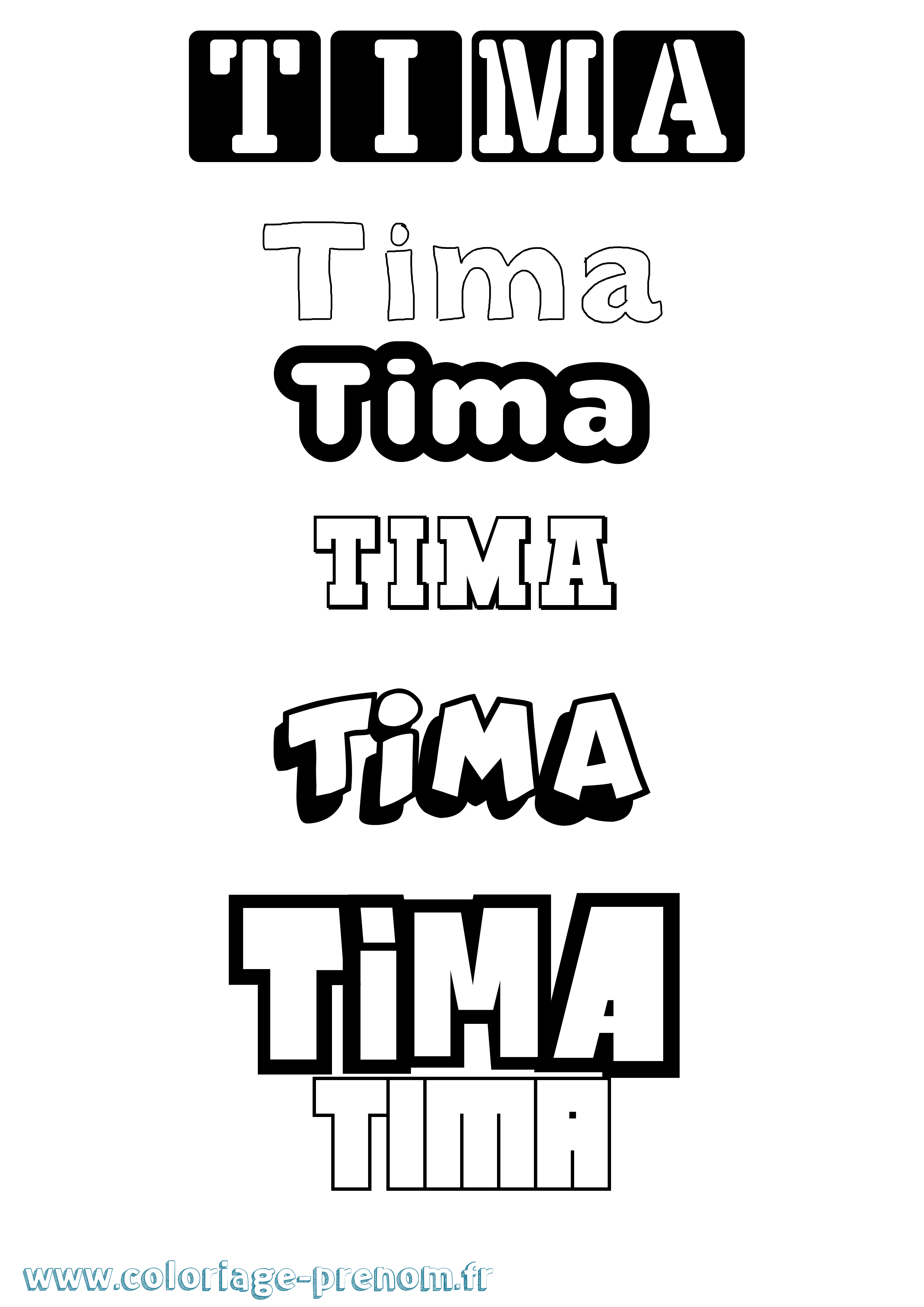 Coloriage Tima Simple Coloriage prénom Tima Simple