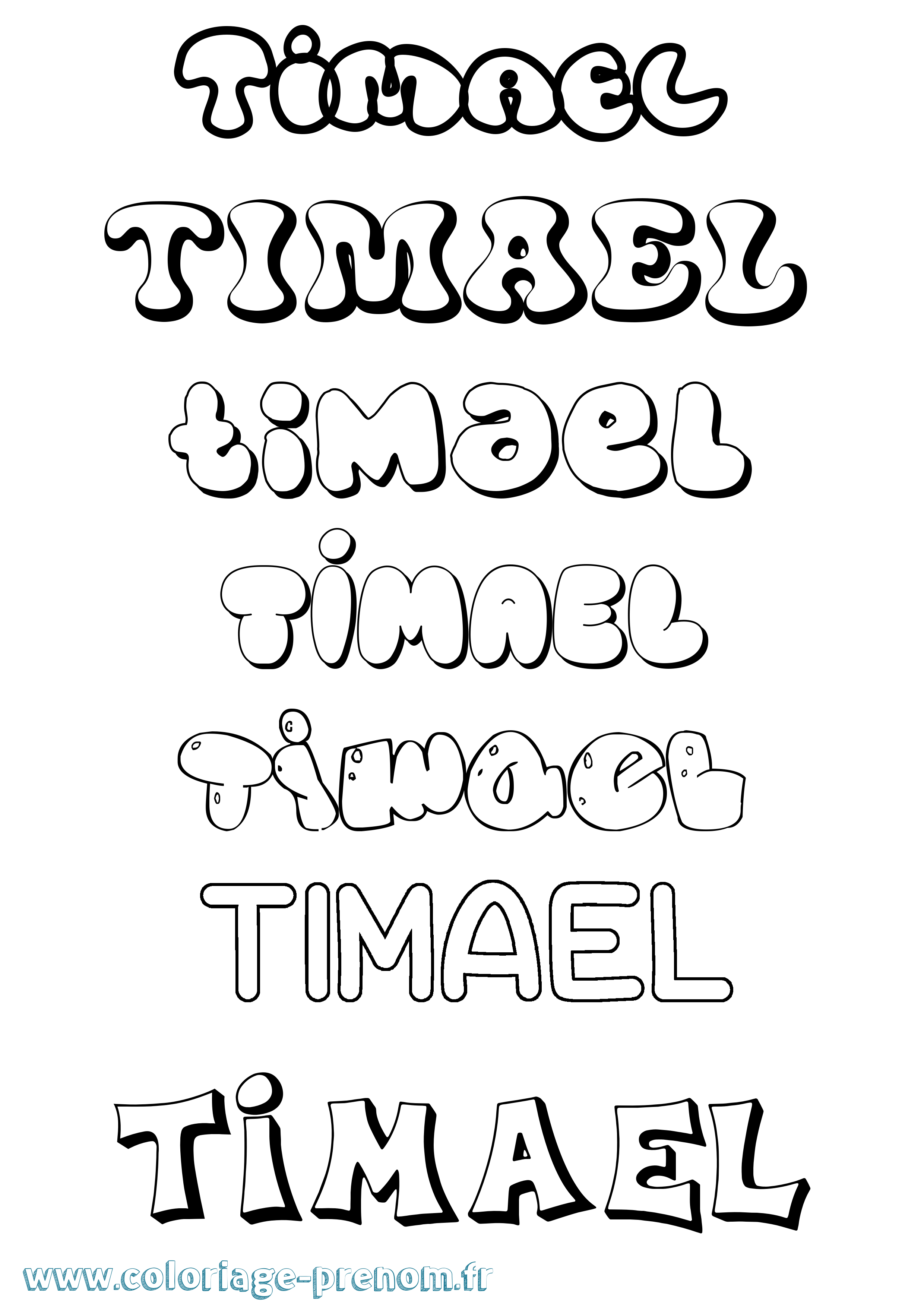Coloriage Timael Bubble Coloriage prénom Timael Bubble