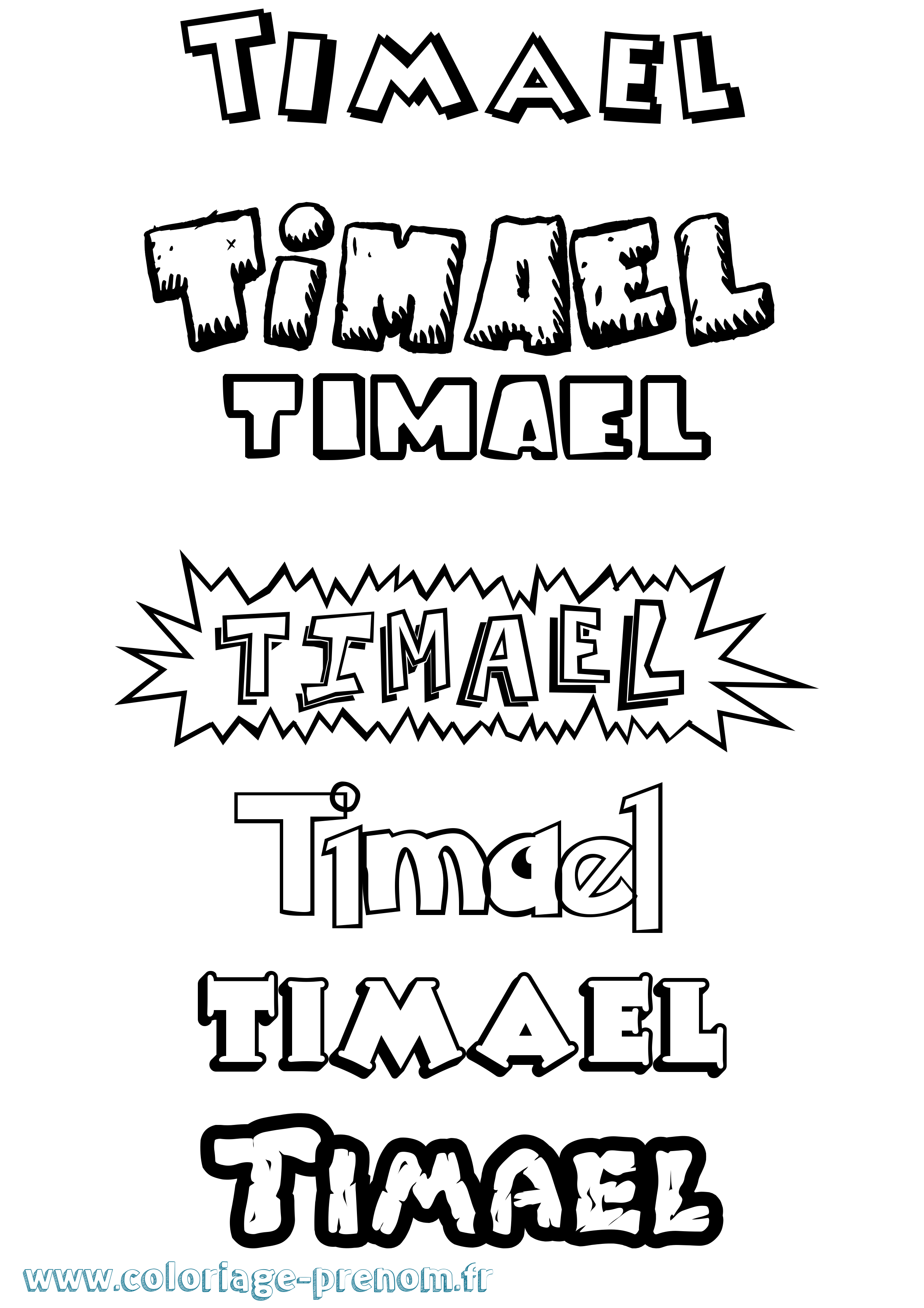 Coloriage Timael Dessin Animé Coloriage prénom Timael Dessin Animé