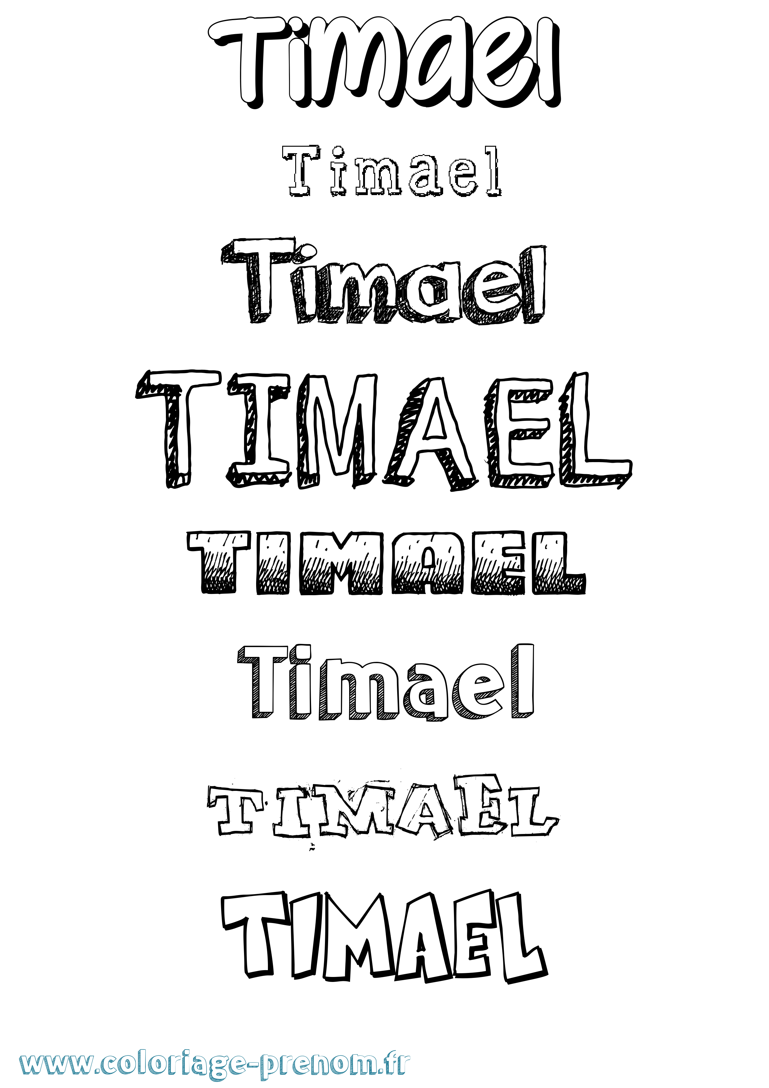 Coloriage Timael Dessiné Coloriage prénom Timael Dessiné