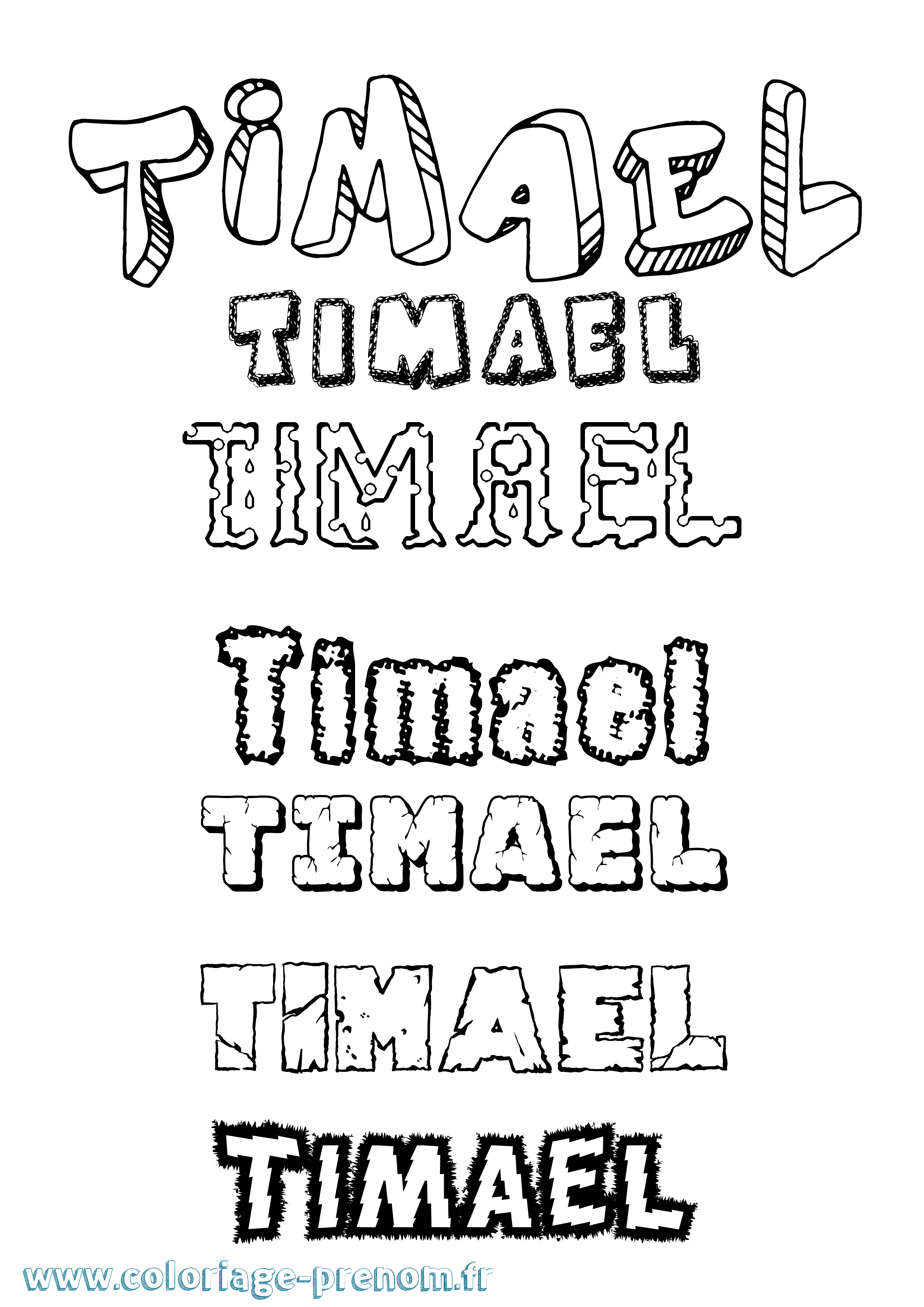 Coloriage Timael Destructuré Coloriage prénom Timael Destructuré