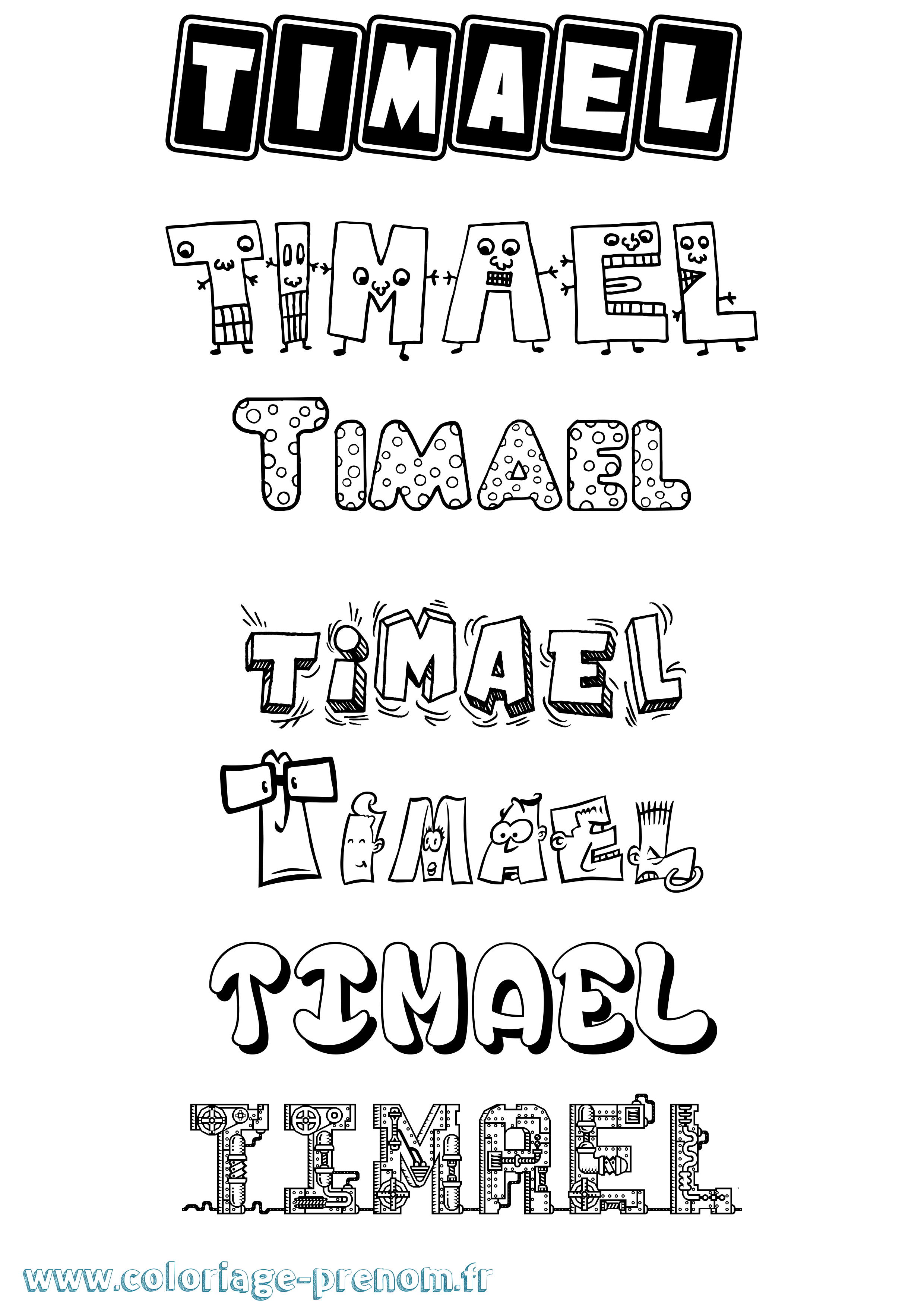 Coloriage Timael Fun Coloriage prénom Timael Fun