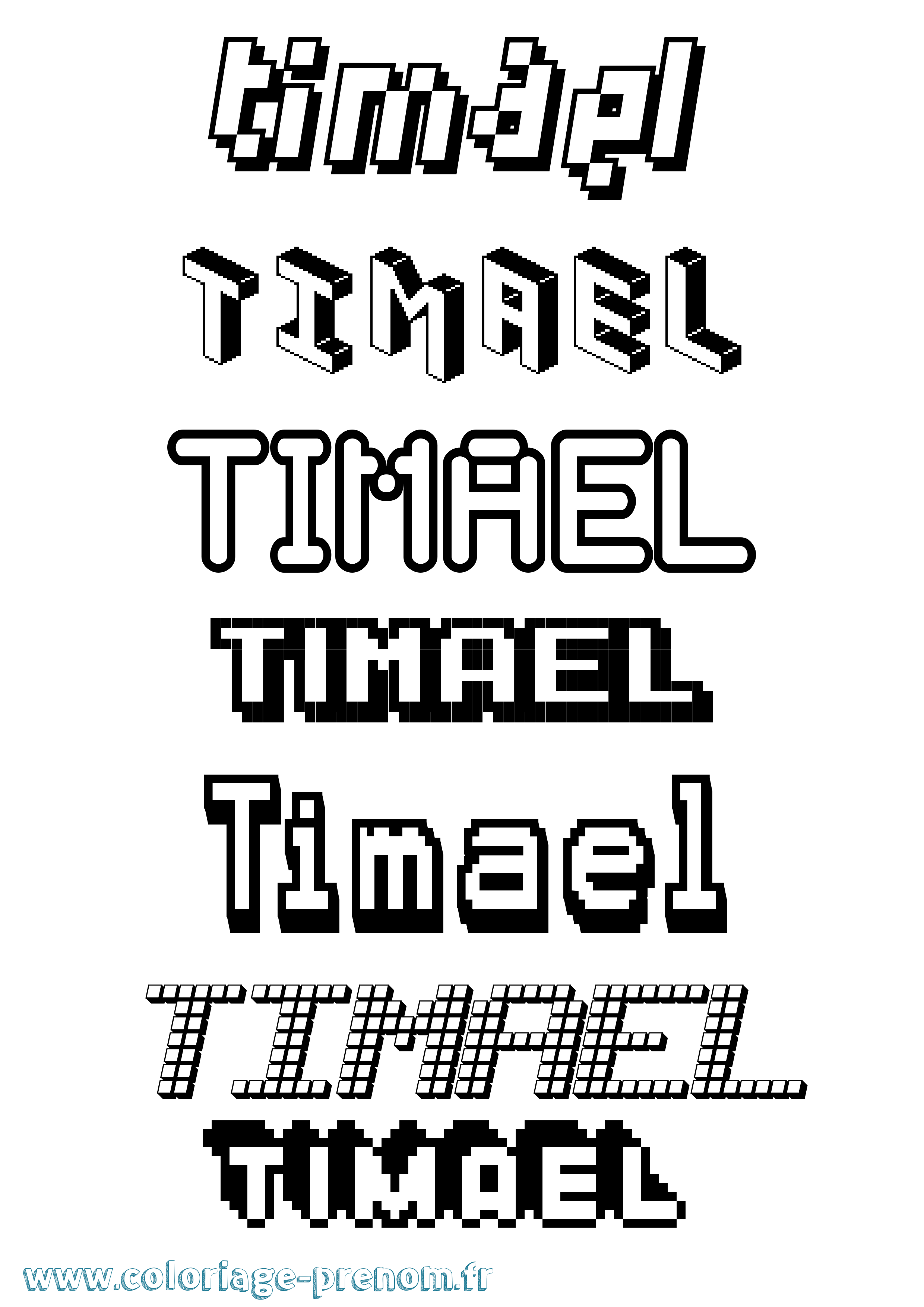 Coloriage Timael Pixel Coloriage prénom Timael Pixel