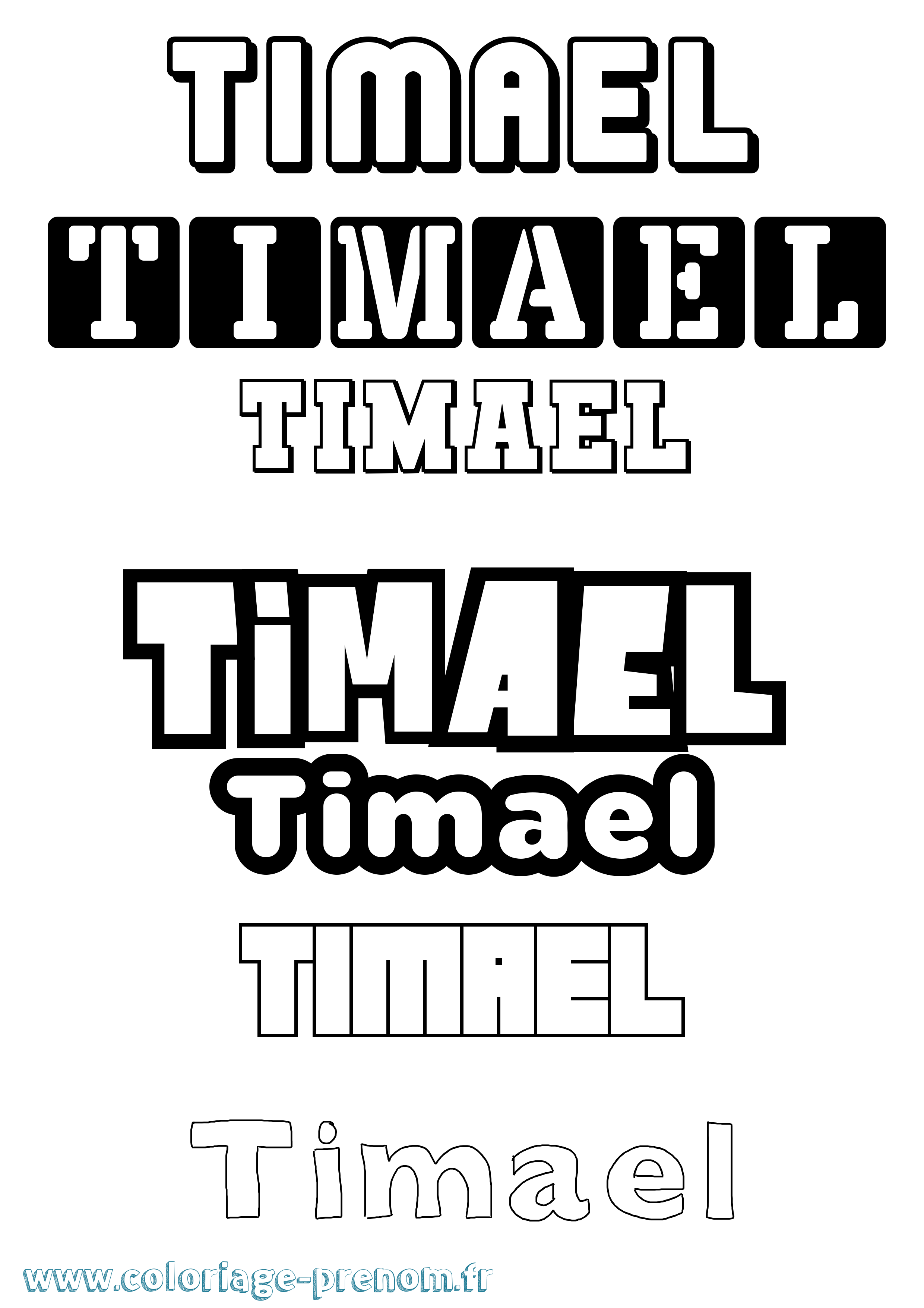 Coloriage Timael Simple Coloriage prénom Timael Simple