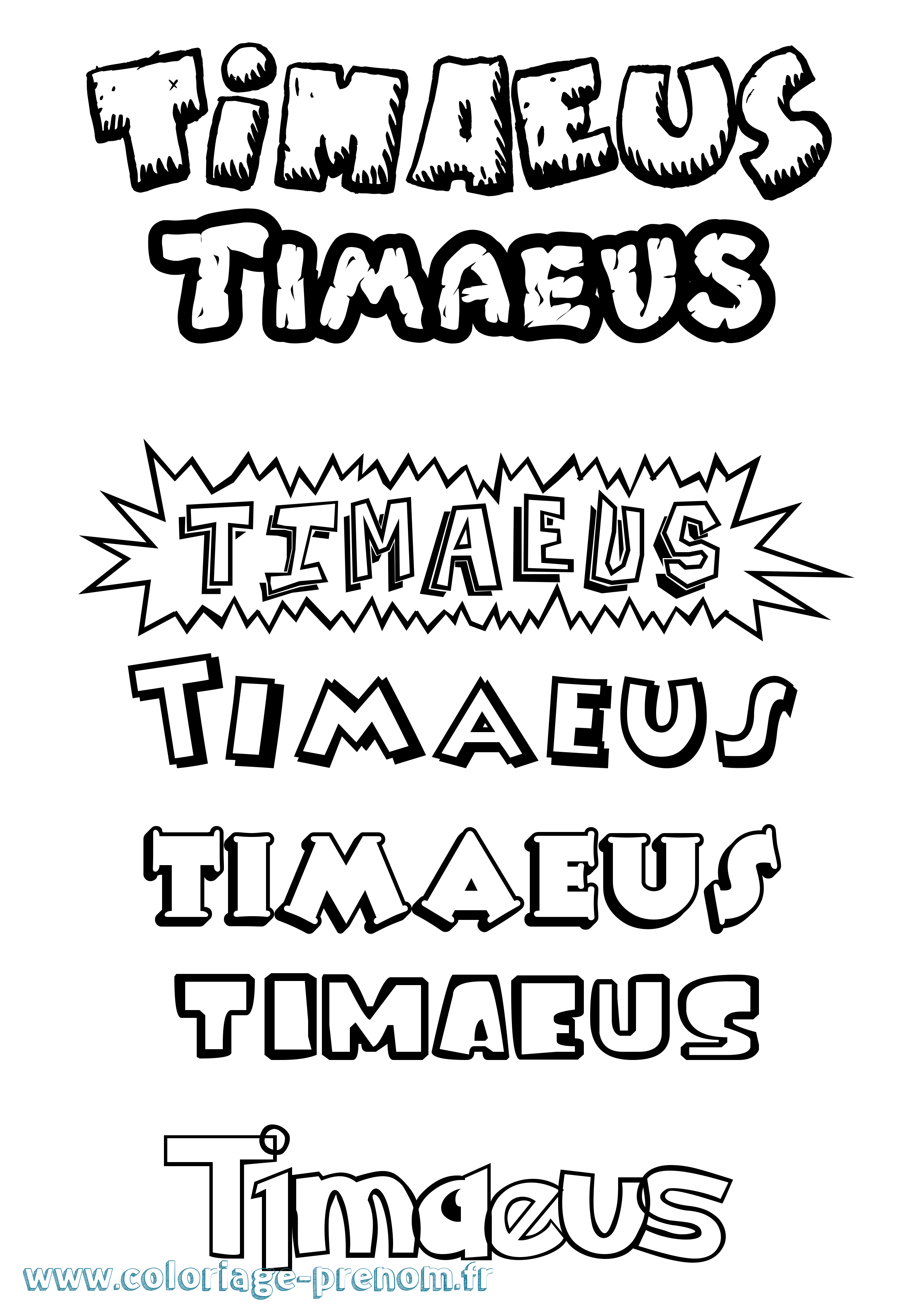 Coloriage Timaeus Dessin Animé Coloriage prénom Timaeus Dessin Animé