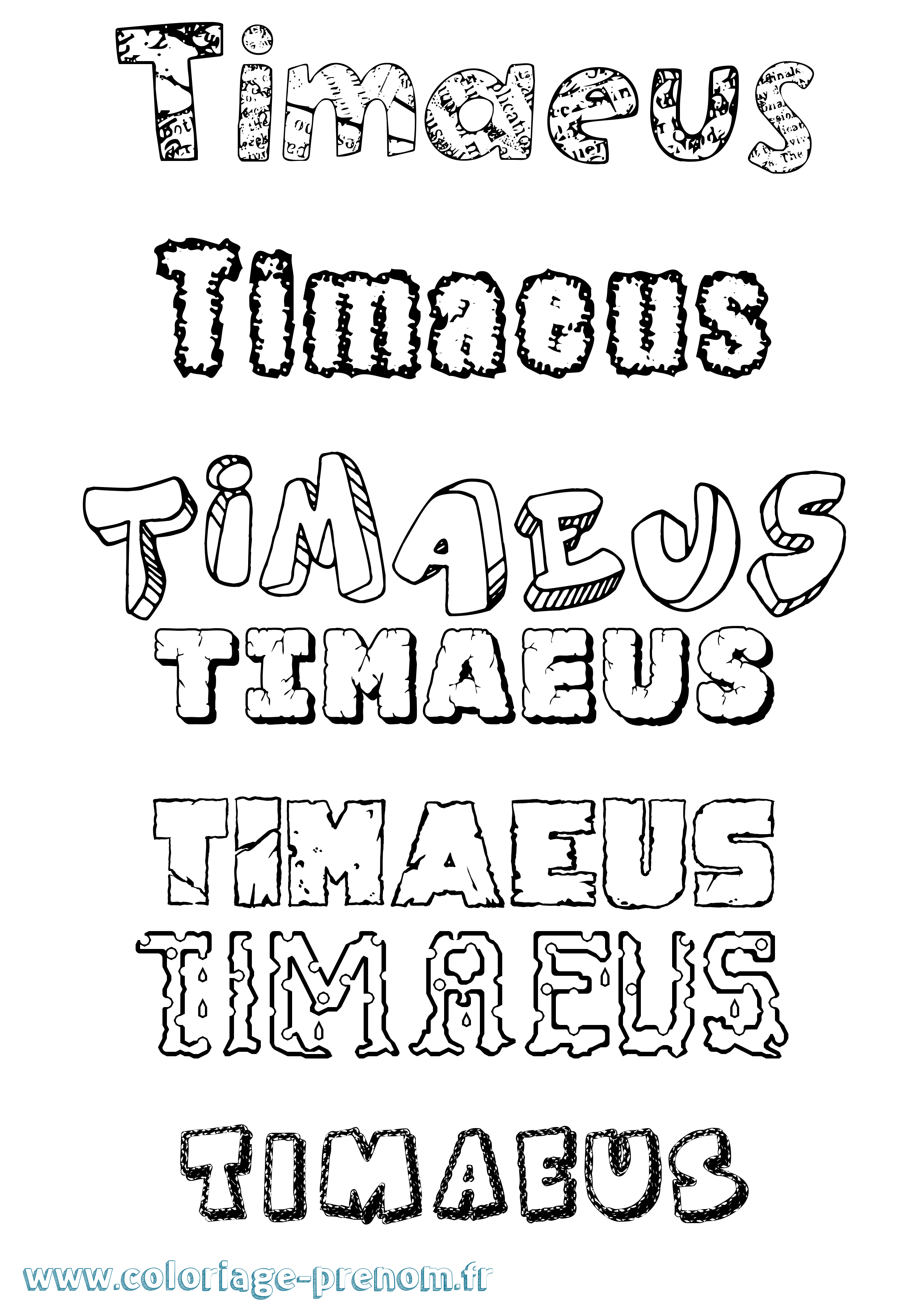 Coloriage Timaeus Destructuré Coloriage prénom Timaeus Destructuré