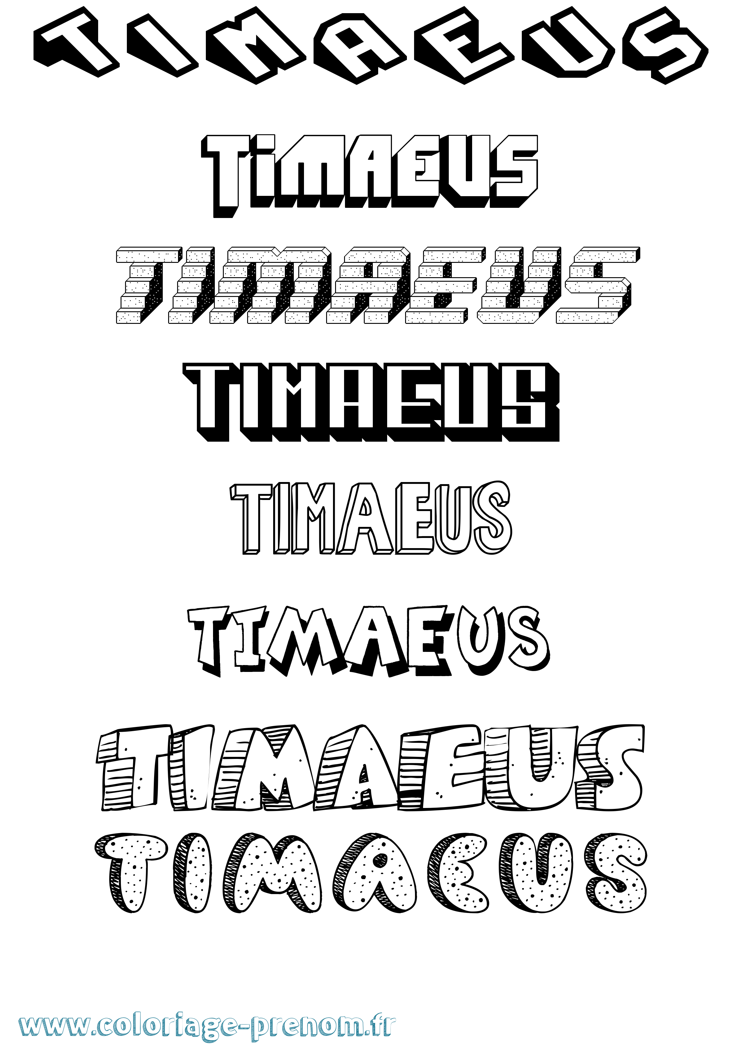 Coloriage Timaeus Effet 3D Coloriage prénom Timaeus Effet 3D