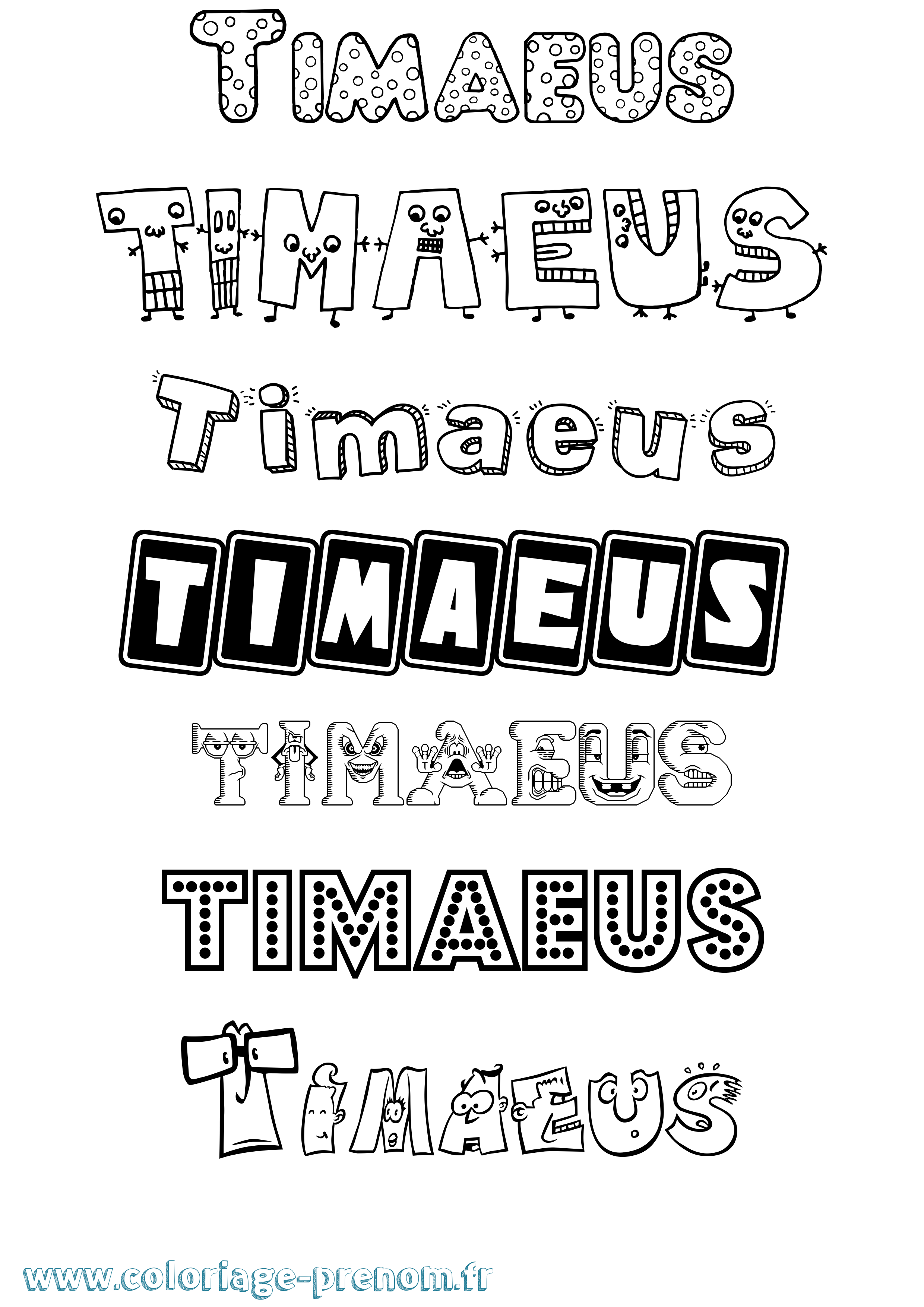 Coloriage Timaeus Fun Coloriage prénom Timaeus Fun