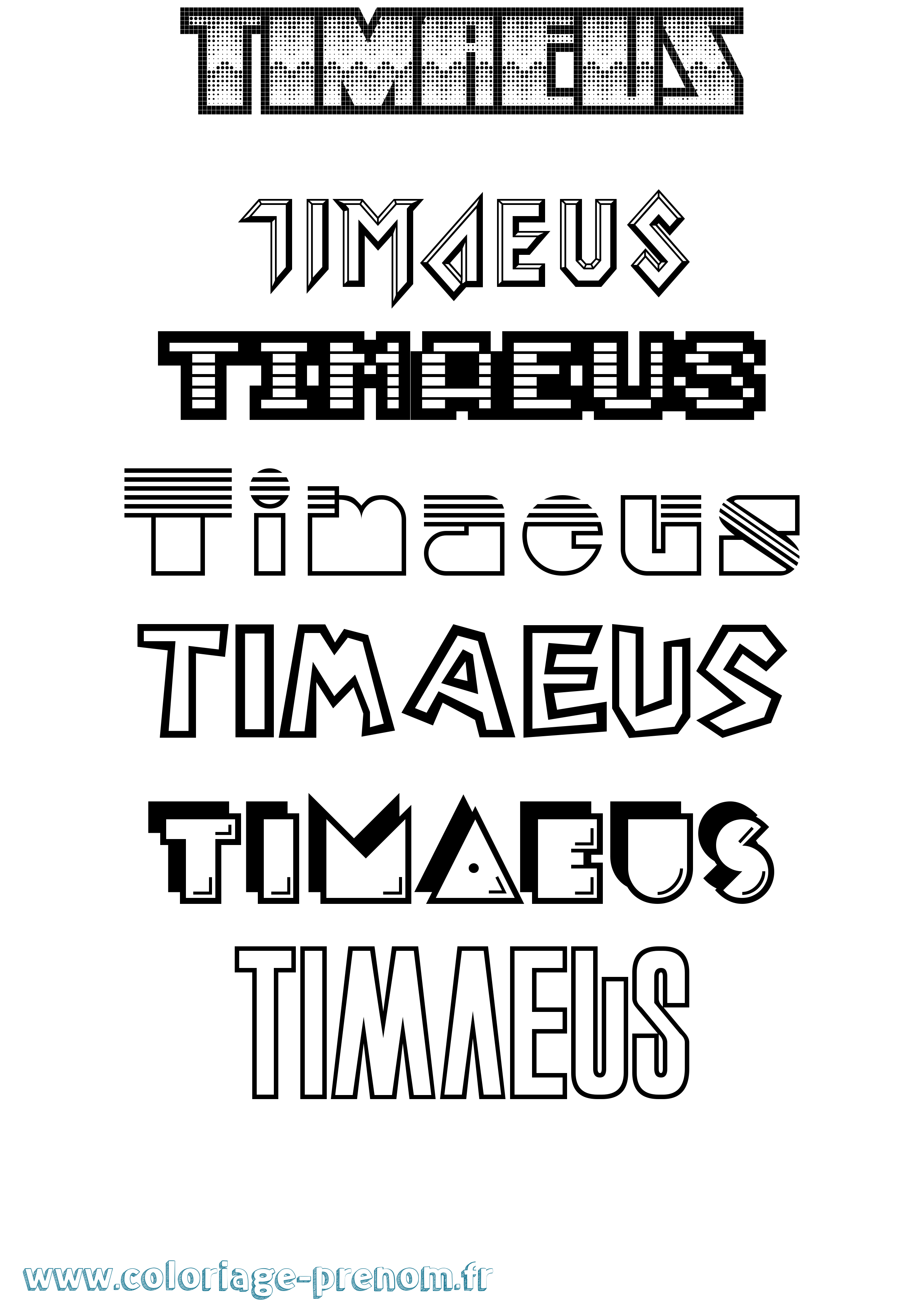 Coloriage Timaeus Jeux Vidéos Coloriage prénom Timaeus Jeux Vidéos