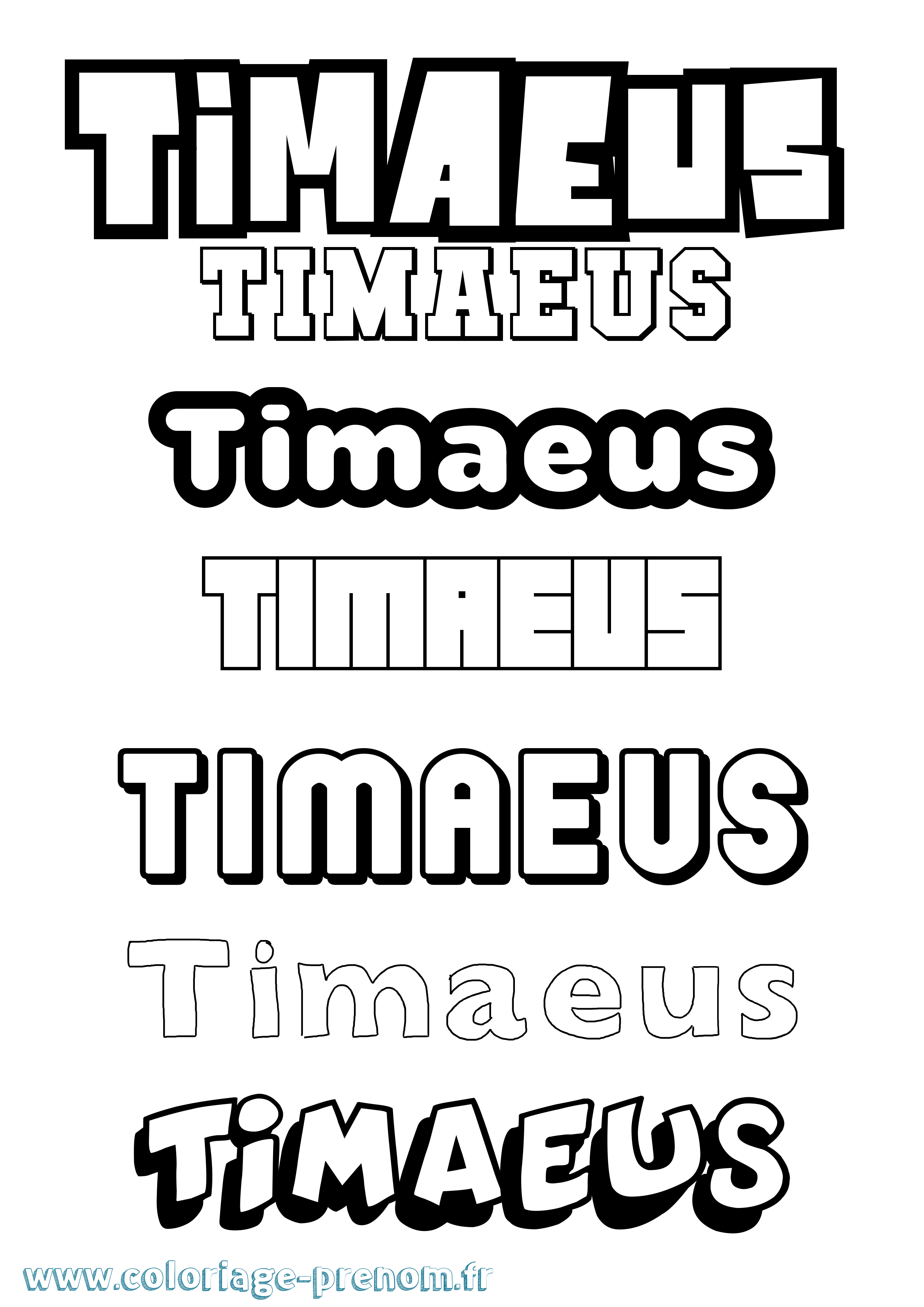 Coloriage Timaeus Simple Coloriage prénom Timaeus Simple